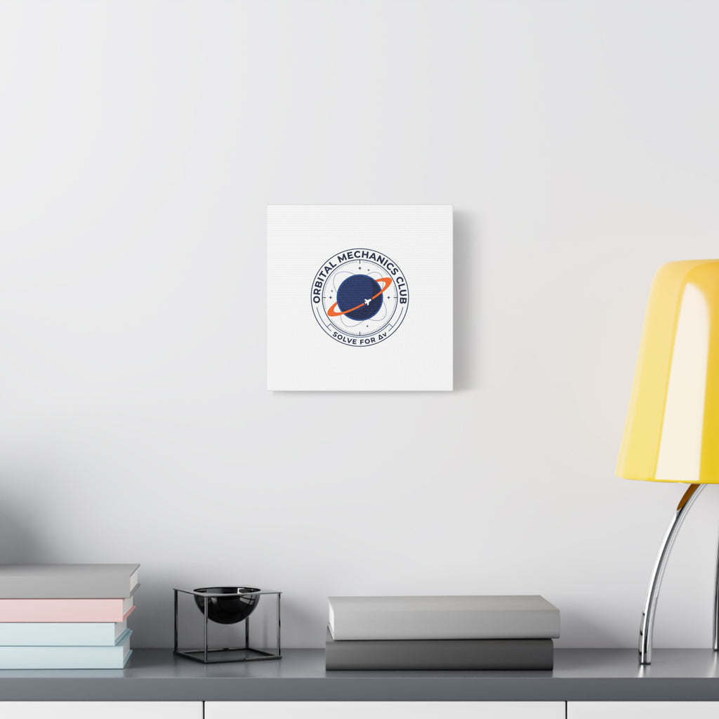 Orbital Mechanics Club Mission Patch Canvas – Space Rocket Wall Art | Astronaut & STEM Decor | Science Aesthetic Canvas