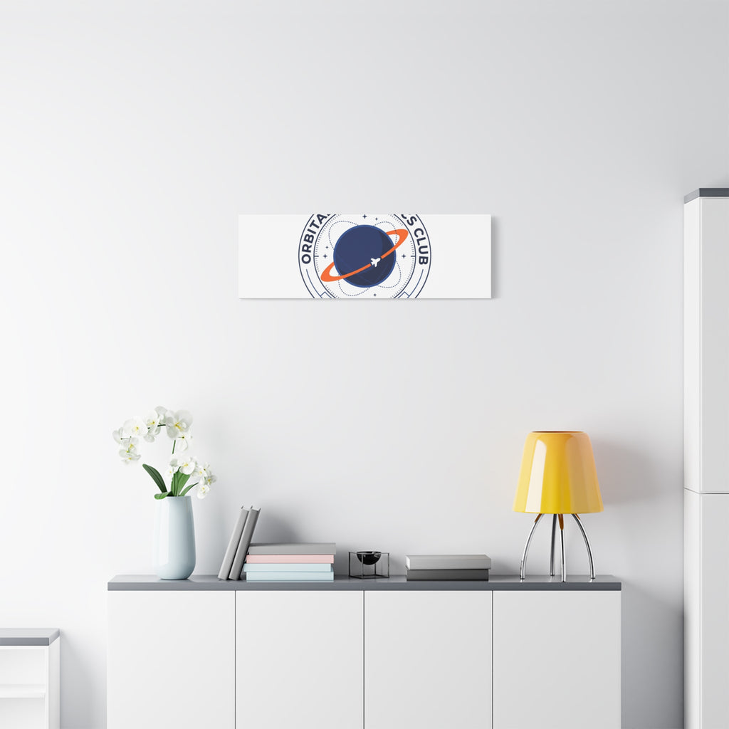 Orbital Mechanics Club Mission Patch Canvas – Space Rocket Wall Art | Astronaut & STEM Decor | Science Aesthetic Canvas