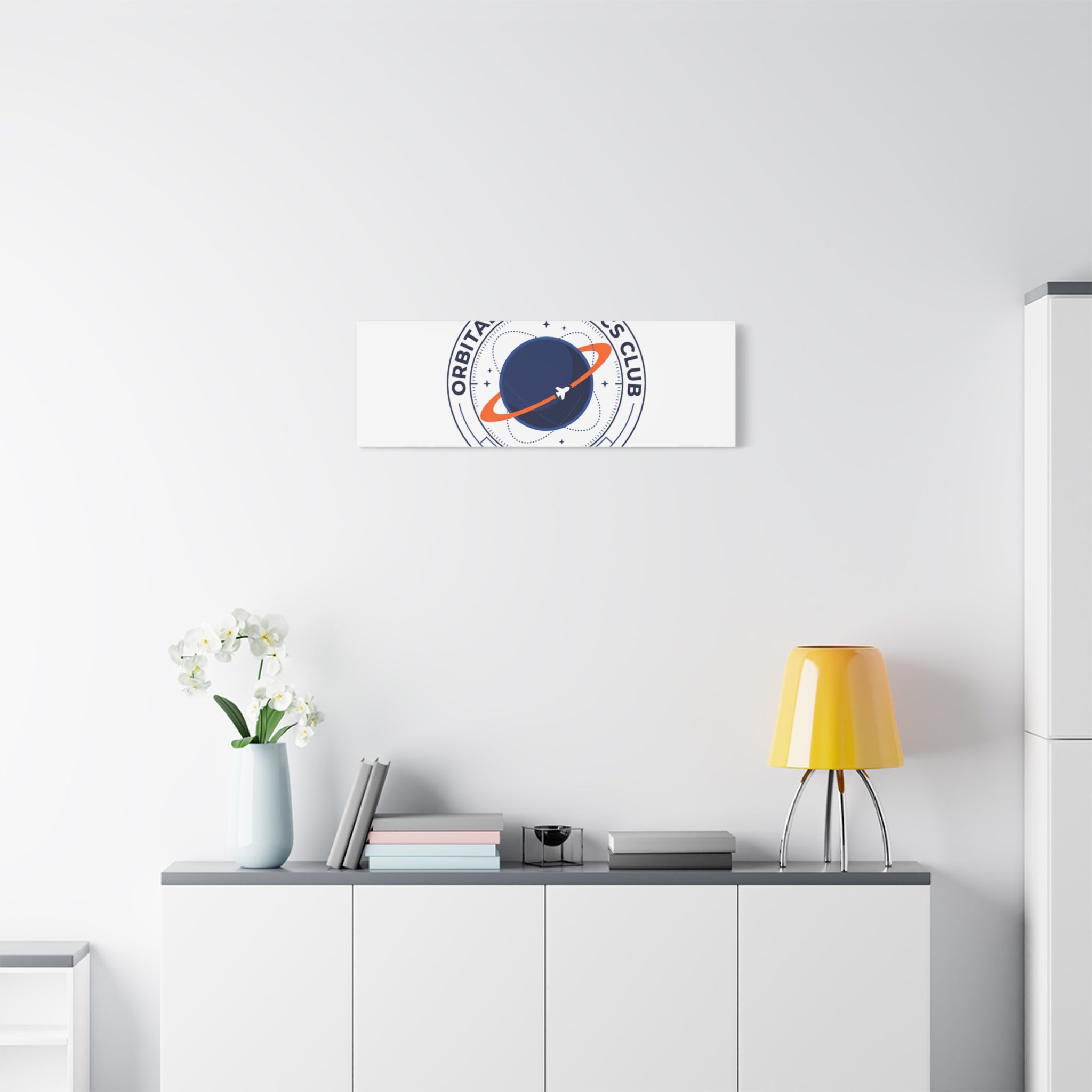 Orbital Mechanics Club Mission Patch Canvas – Space Rocket Wall Art | Astronaut & STEM Decor | Science Aesthetic Canvas