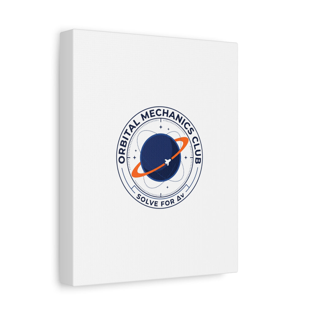 Orbital Mechanics Club Mission Patch Canvas – Space Rocket Wall Art | Astronaut & STEM Decor | Science Aesthetic Canvas