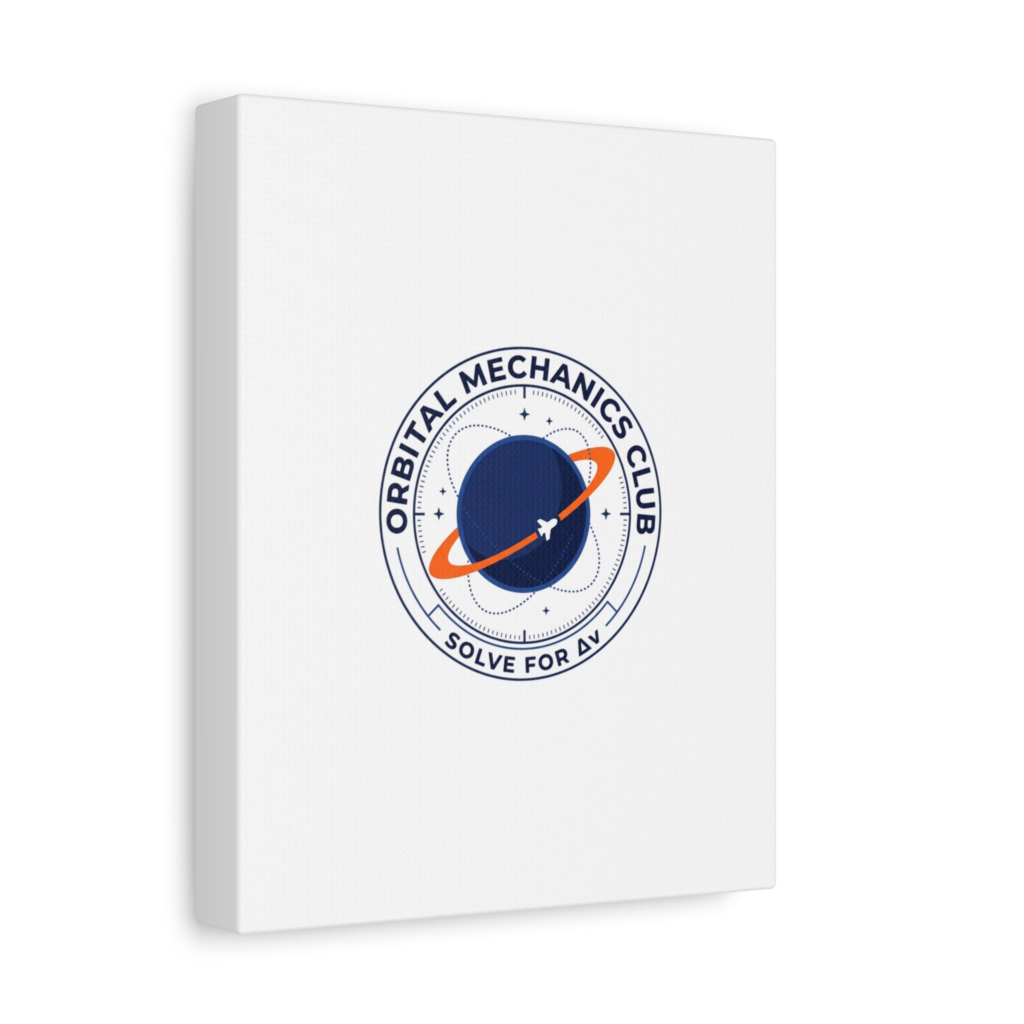 Orbital Mechanics Club Mission Patch Canvas – Space Rocket Wall Art | Astronaut & STEM Decor | Science Aesthetic Canvas