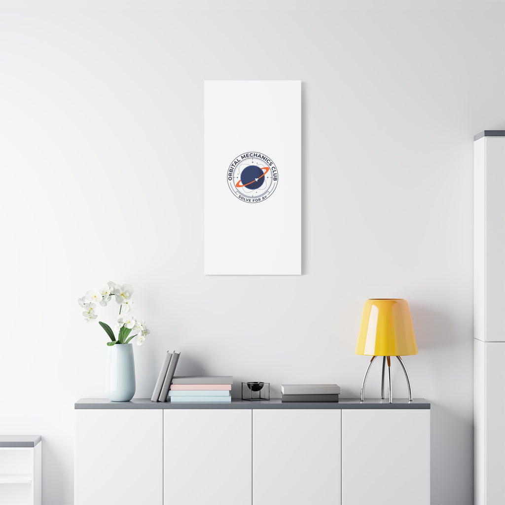 Orbital Mechanics Club Mission Patch Canvas – Space Rocket Wall Art | Astronaut & STEM Decor | Science Aesthetic Canvas