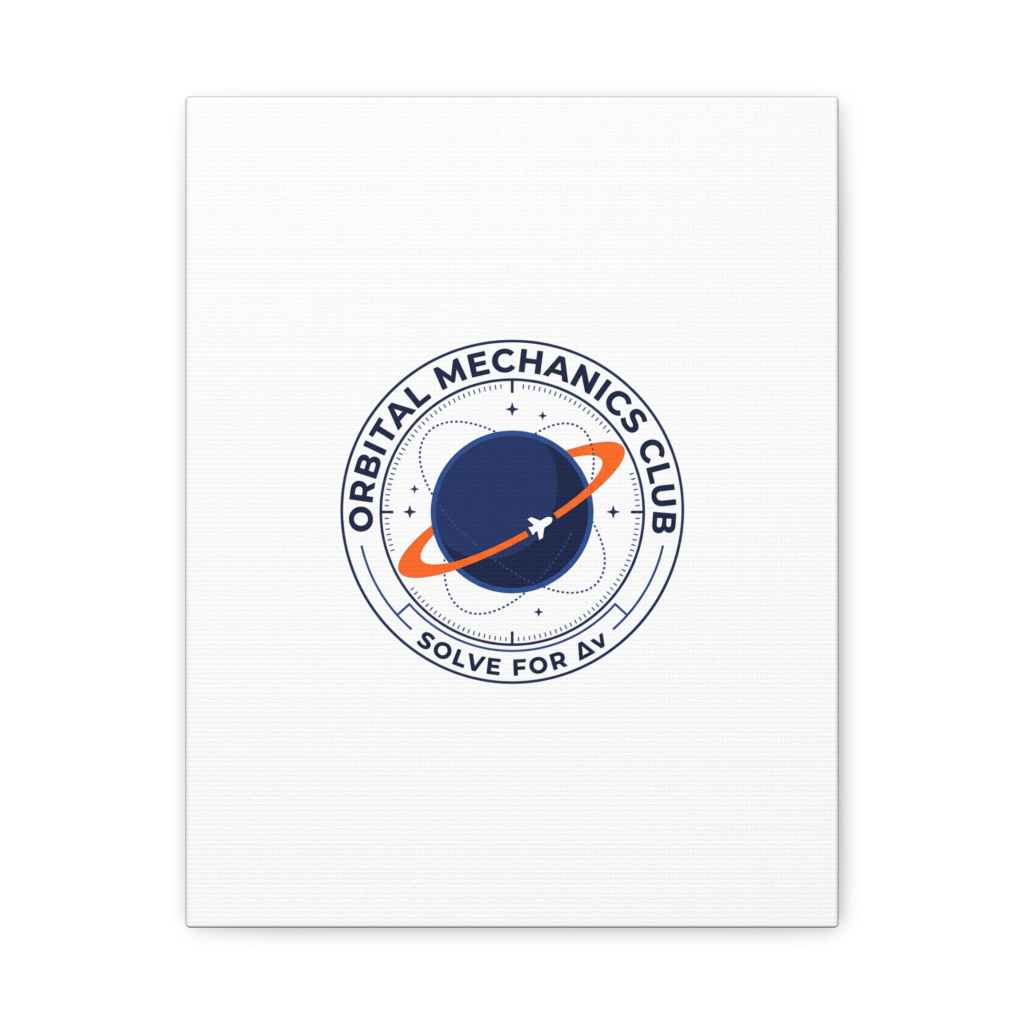 Orbital Mechanics Club Mission Patch Canvas – Space Rocket Wall Art | Astronaut & STEM Decor | Science Aesthetic Canvas
