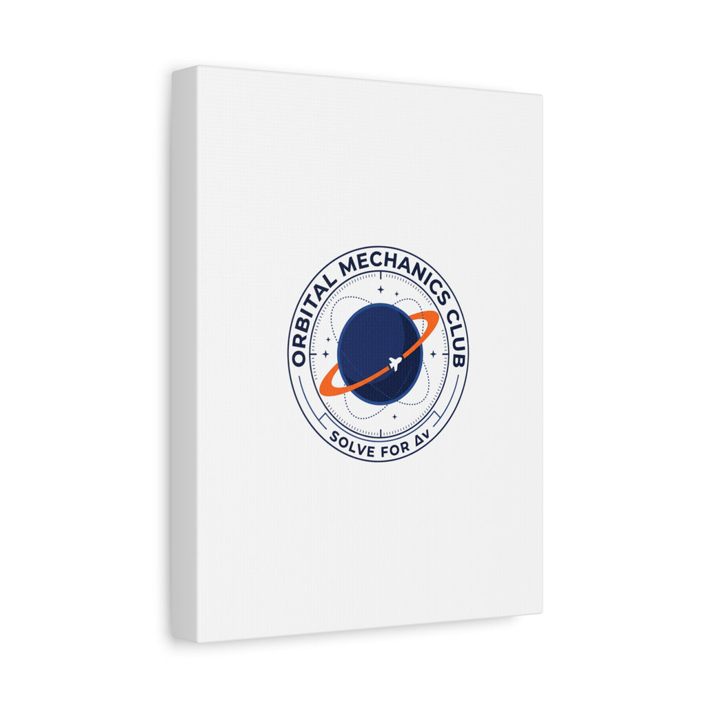 Orbital Mechanics Club Mission Patch Canvas – Space Rocket Wall Art | Astronaut & STEM Decor | Science Aesthetic Canvas