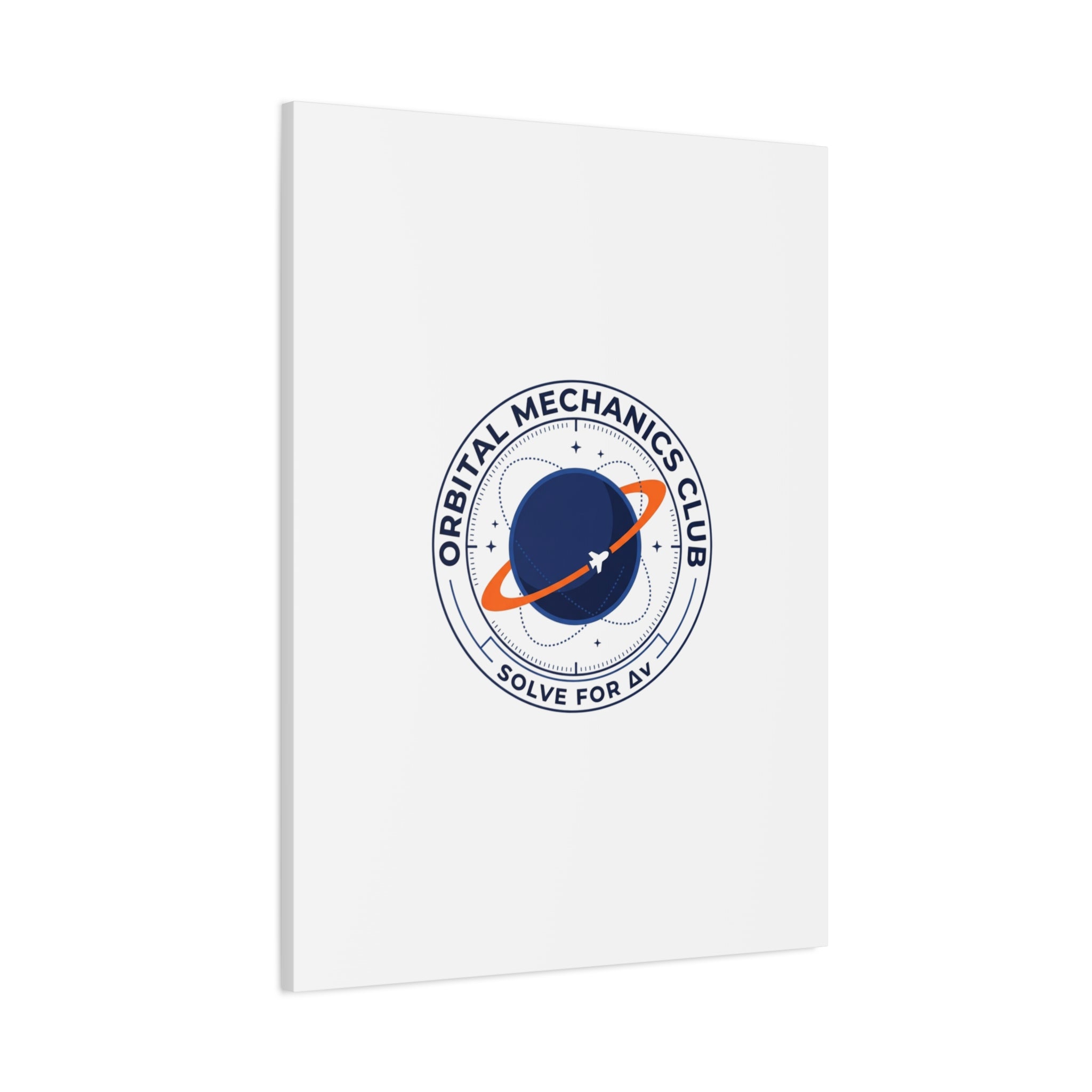 Orbital Mechanics Club Mission Patch Canvas – Space Rocket Wall Art | Astronaut & STEM Decor | Science Aesthetic Canvas