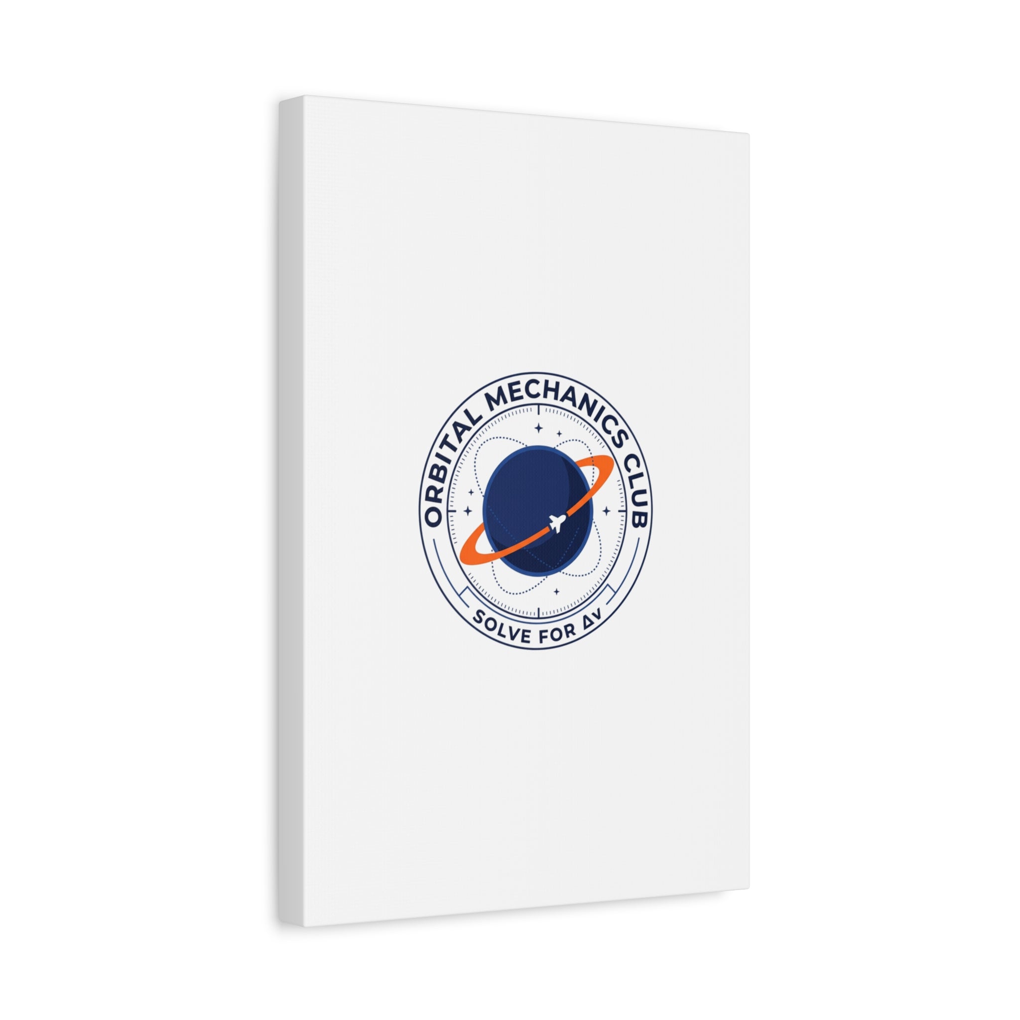 Orbital Mechanics Club Mission Patch Canvas – Space Rocket Wall Art | Astronaut & STEM Decor | Science Aesthetic Canvas