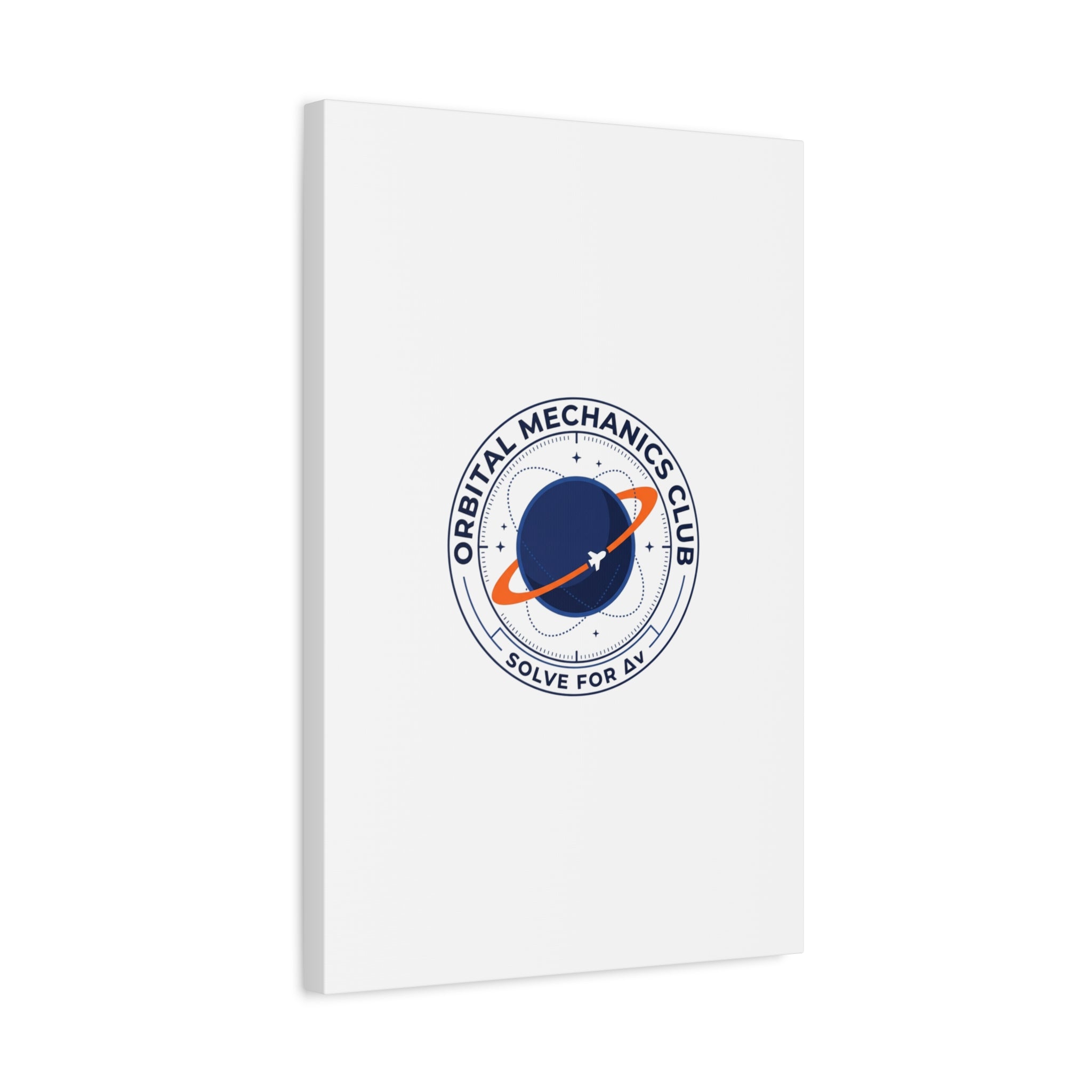 Orbital Mechanics Club Mission Patch Canvas – Space Rocket Wall Art | Astronaut & STEM Decor | Science Aesthetic Canvas