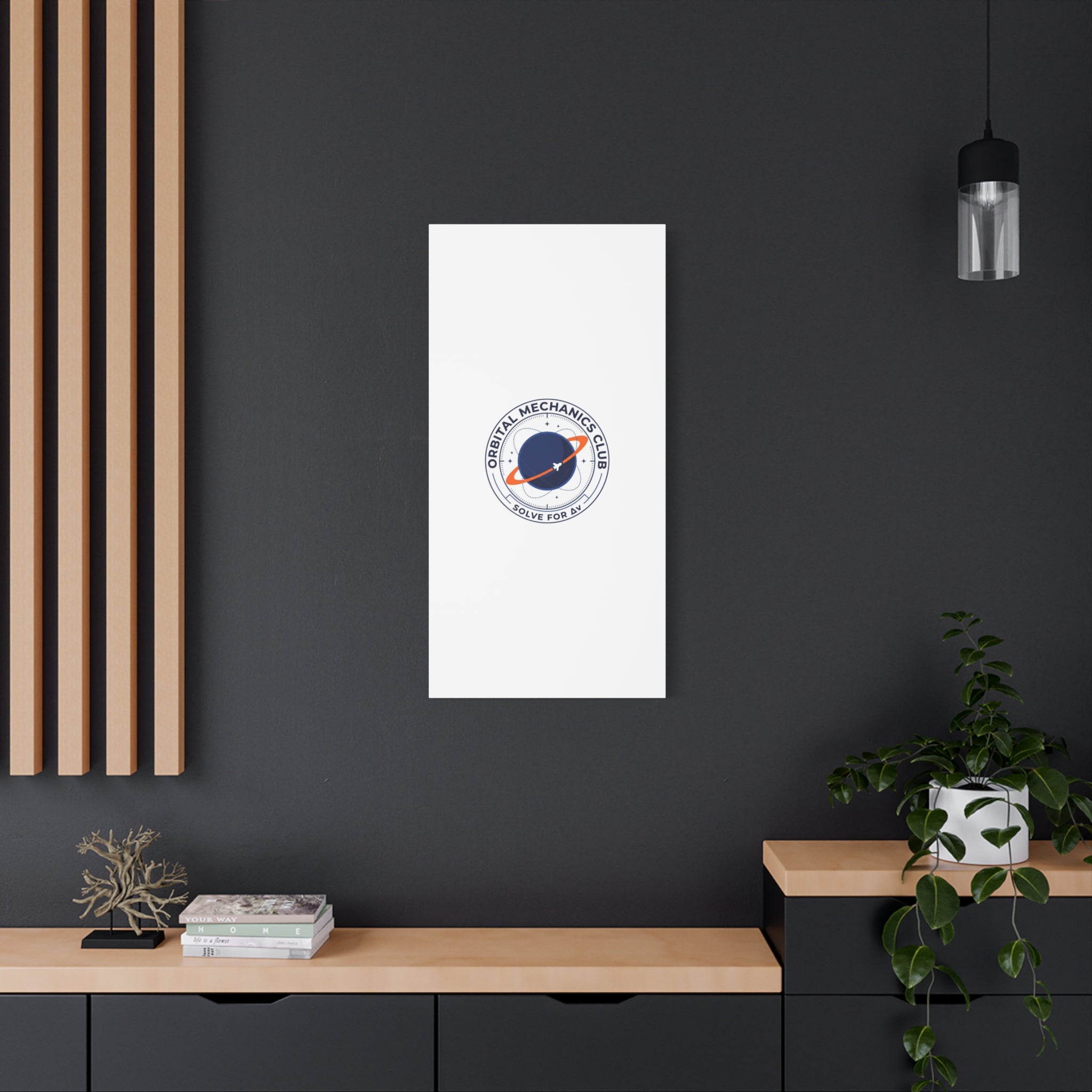 Orbital Mechanics Club Mission Patch Canvas – Space Rocket Wall Art | Astronaut & STEM Decor | Science Aesthetic Canvas