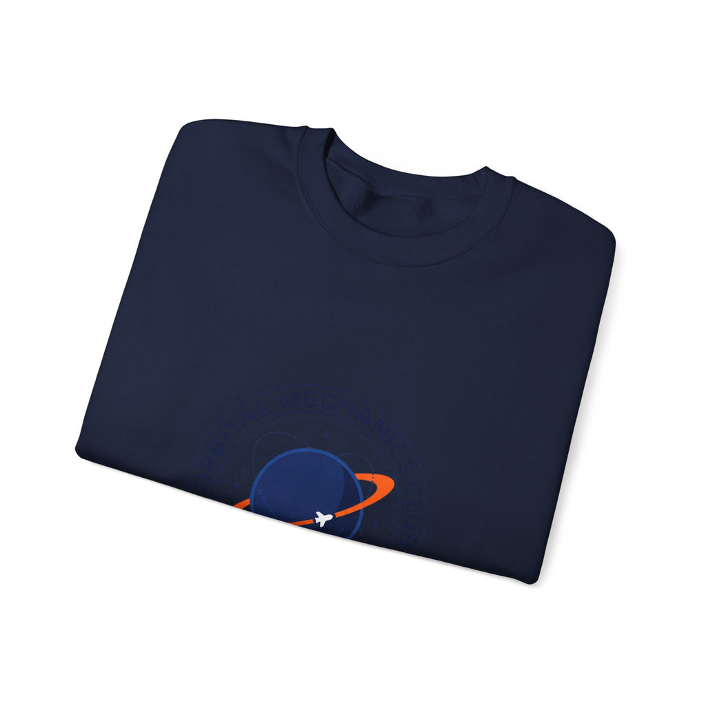 Orbital Mechanics Club Crewneck Sweatshirt – Space Mission Patch Pullover | Astronomy & Science Graphic | STEM Apparel