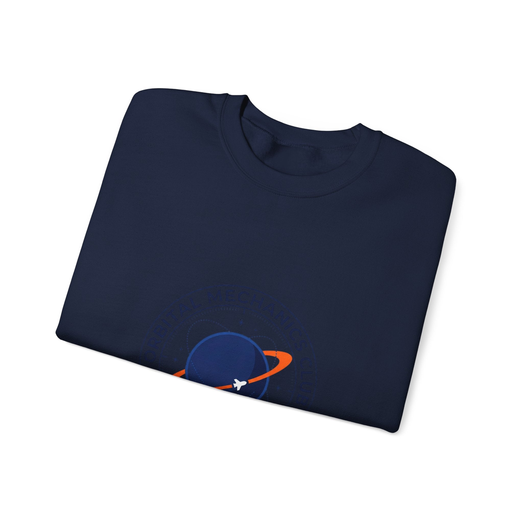 Orbital Mechanics Club Crewneck Sweatshirt – Space Mission Patch Pullover | Astronomy & Science Graphic | STEM Apparel