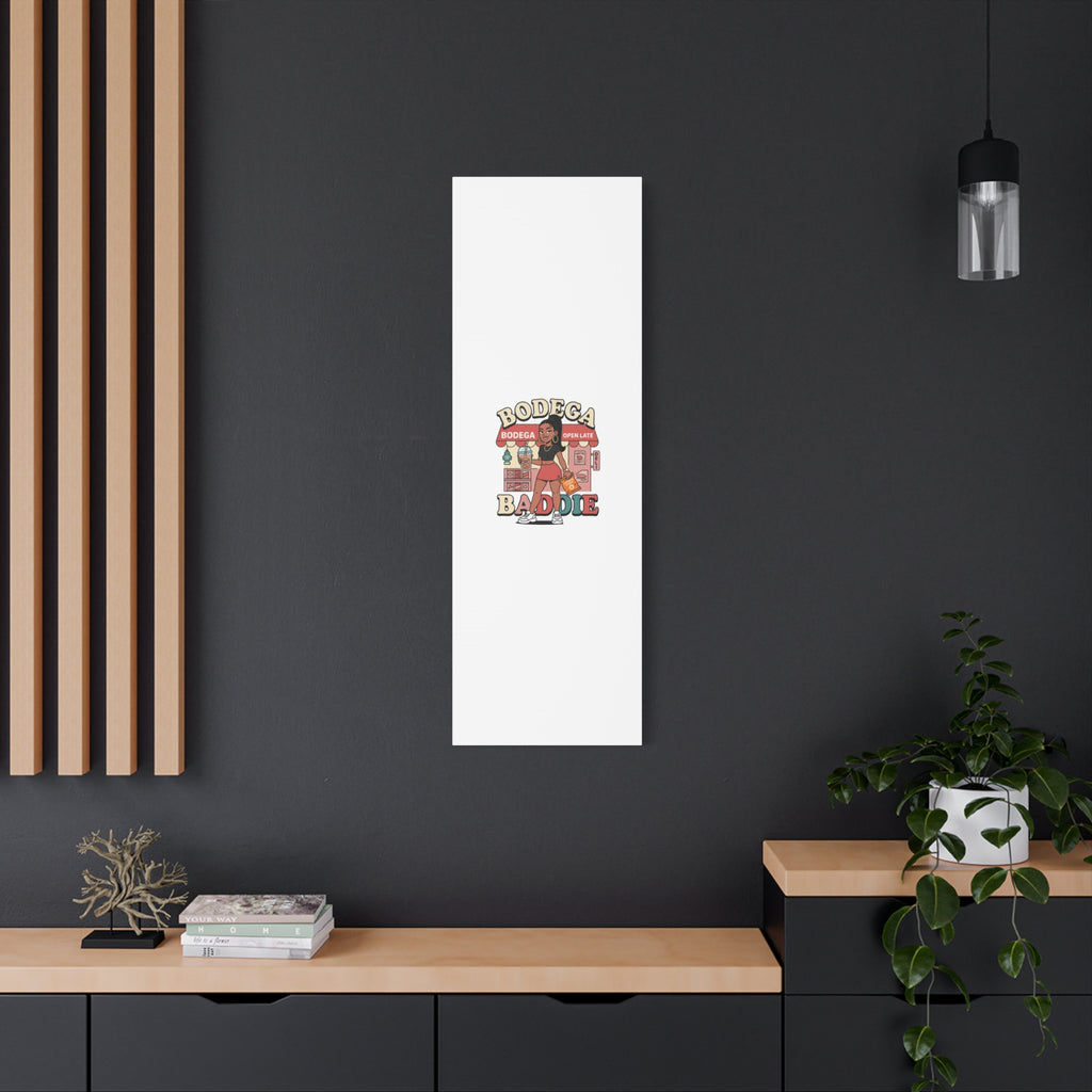 Bodega Baddie Matte Canvas Wall Art – NYC Y2K Aesthetic | Spanglish Deli Vibe | Streetwear Inspired Stretched Canvas