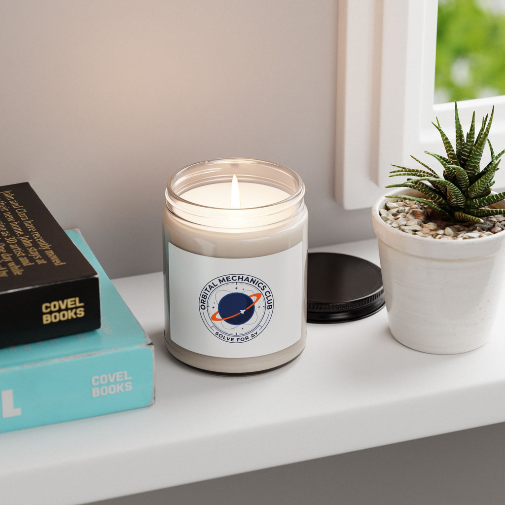 Orbital Mechanics Club Soy Candle – Space Mission Patch Scented Candle | Cosmic STEM Decor | Science Nerd Gift