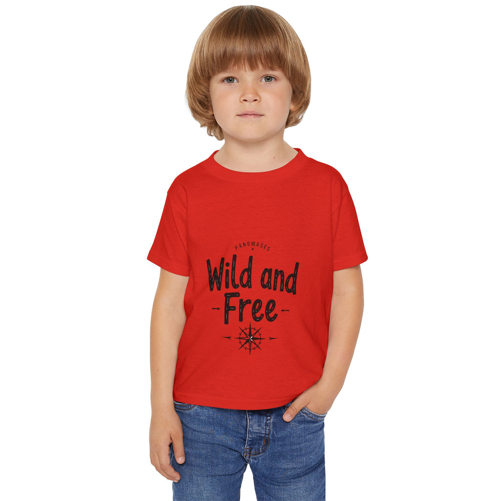 Wild and Free Toddler T-Shirt – Cute Adventure Kids Tee | “Roar Means Love” Back Print | Soft Cotton Shirt for Toddlers