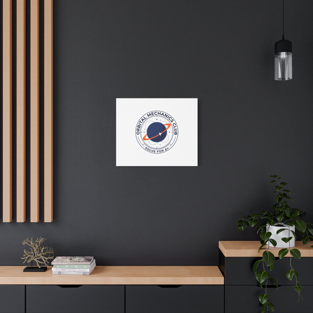 Orbital Mechanics Club Mission Patch Canvas – Space Rocket Wall Art | Astronaut & STEM Decor | Science Aesthetic Canvas
