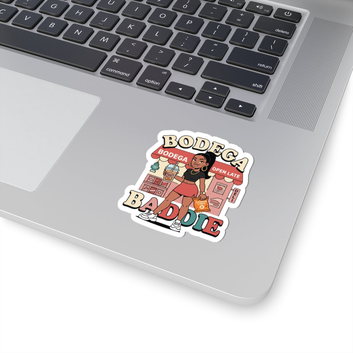 Bodega Baddie Kiss-Cut Stickers – NYC Y2K Aesthetic | Spanglish Streetwear Vibe | Cute Vinyl Laptop & Phone Stickers