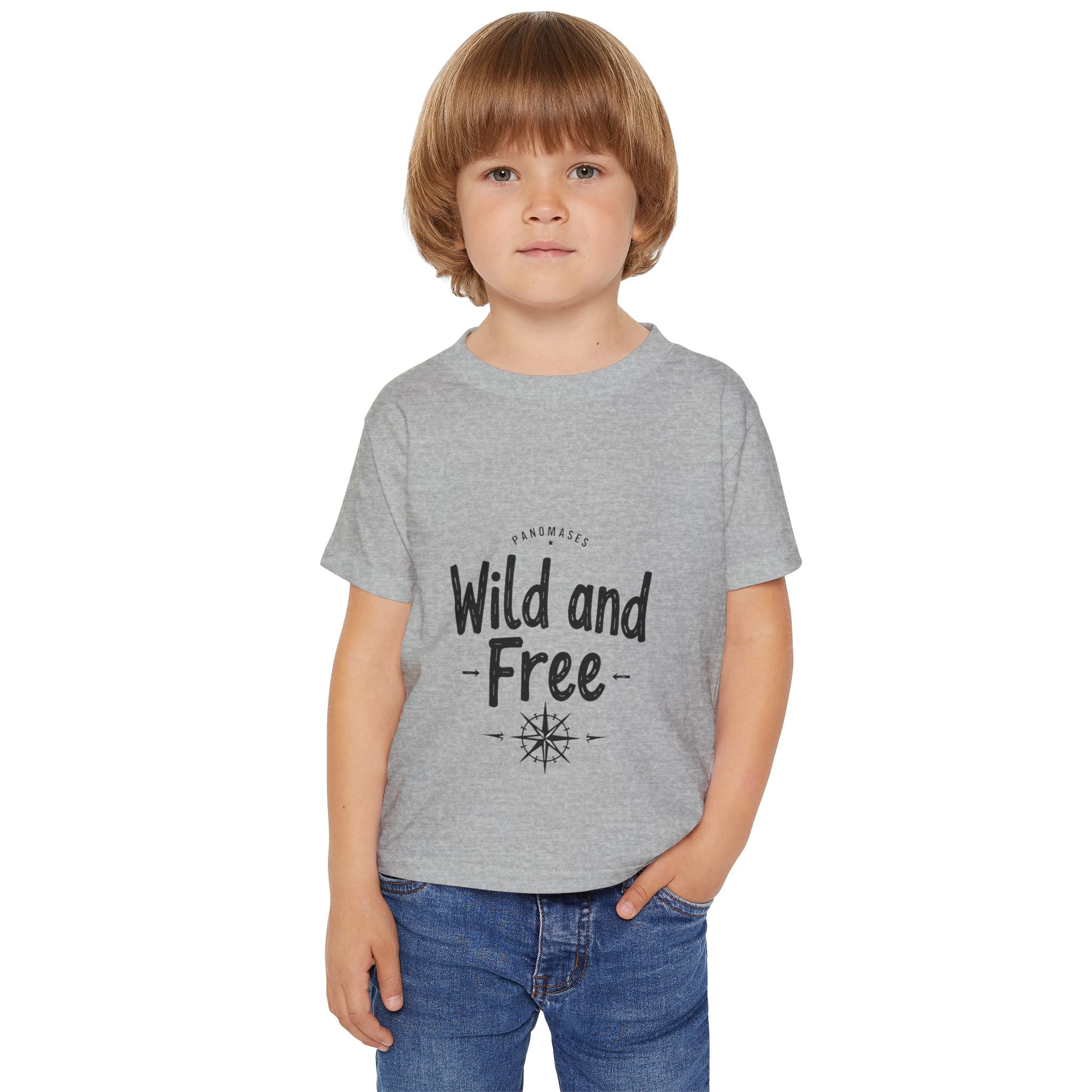 Wild and Free Toddler T-Shirt – Cute Adventure Kids Tee | “Roar Means Love” Back Print | Soft Cotton Shirt for Toddlers