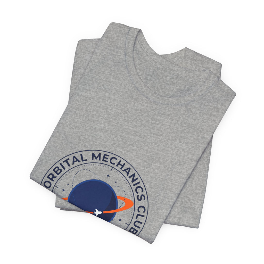 Orbital Mechanics Club Patch T-Shirt – Space Mission Graphic Tee | Rocket & Astronomy Design | Science Nerd Shirt