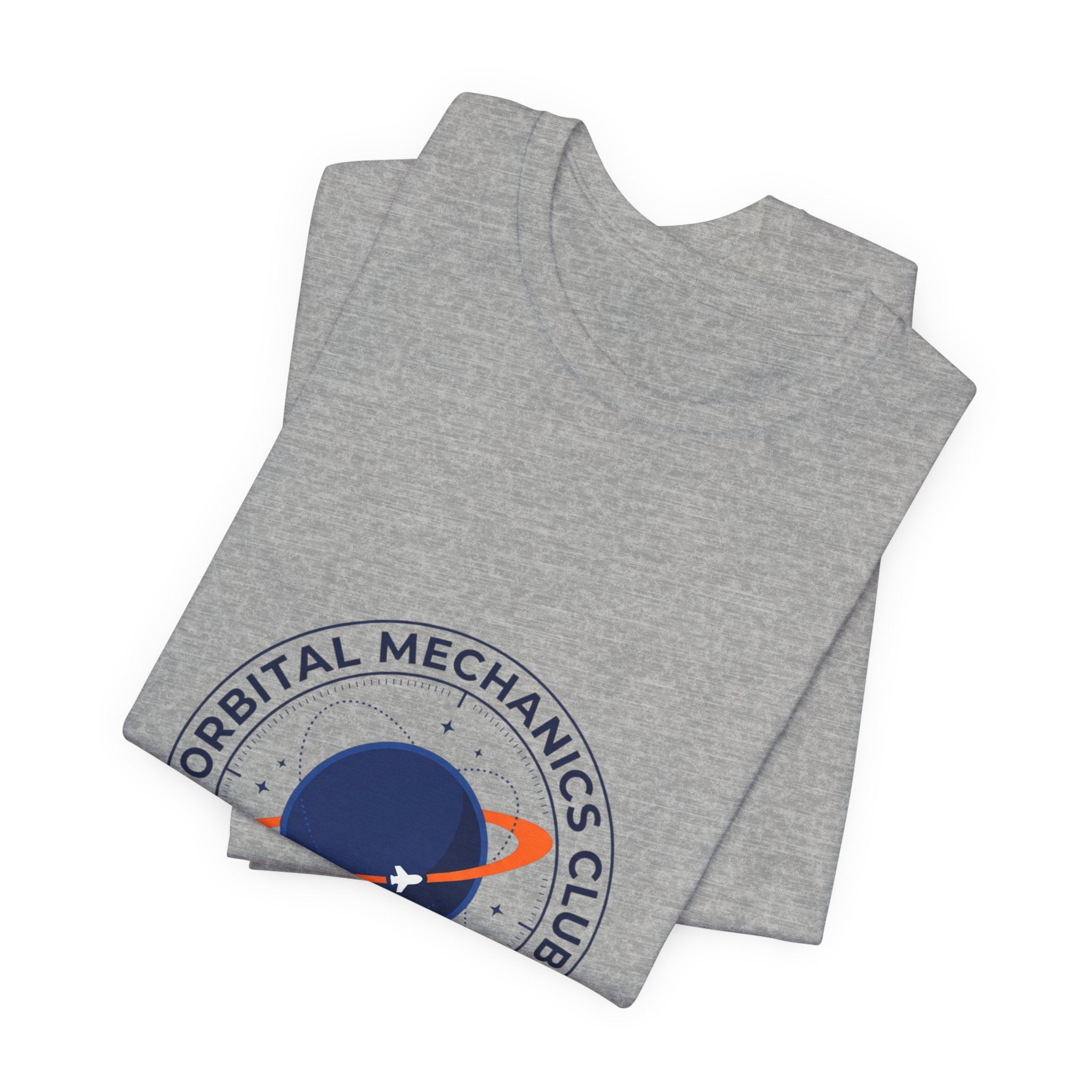 Orbital Mechanics Club Patch T-Shirt – Space Mission Graphic Tee | Rocket & Astronomy Design | Science Nerd Shirt
