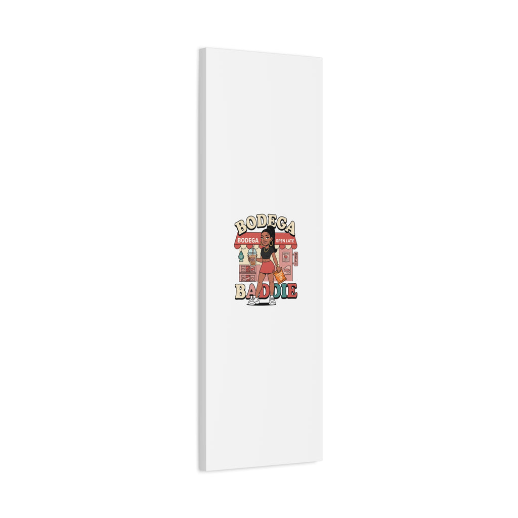 Bodega Baddie Matte Canvas Wall Art – NYC Y2K Aesthetic | Spanglish Deli Vibe | Streetwear Inspired Stretched Canvas