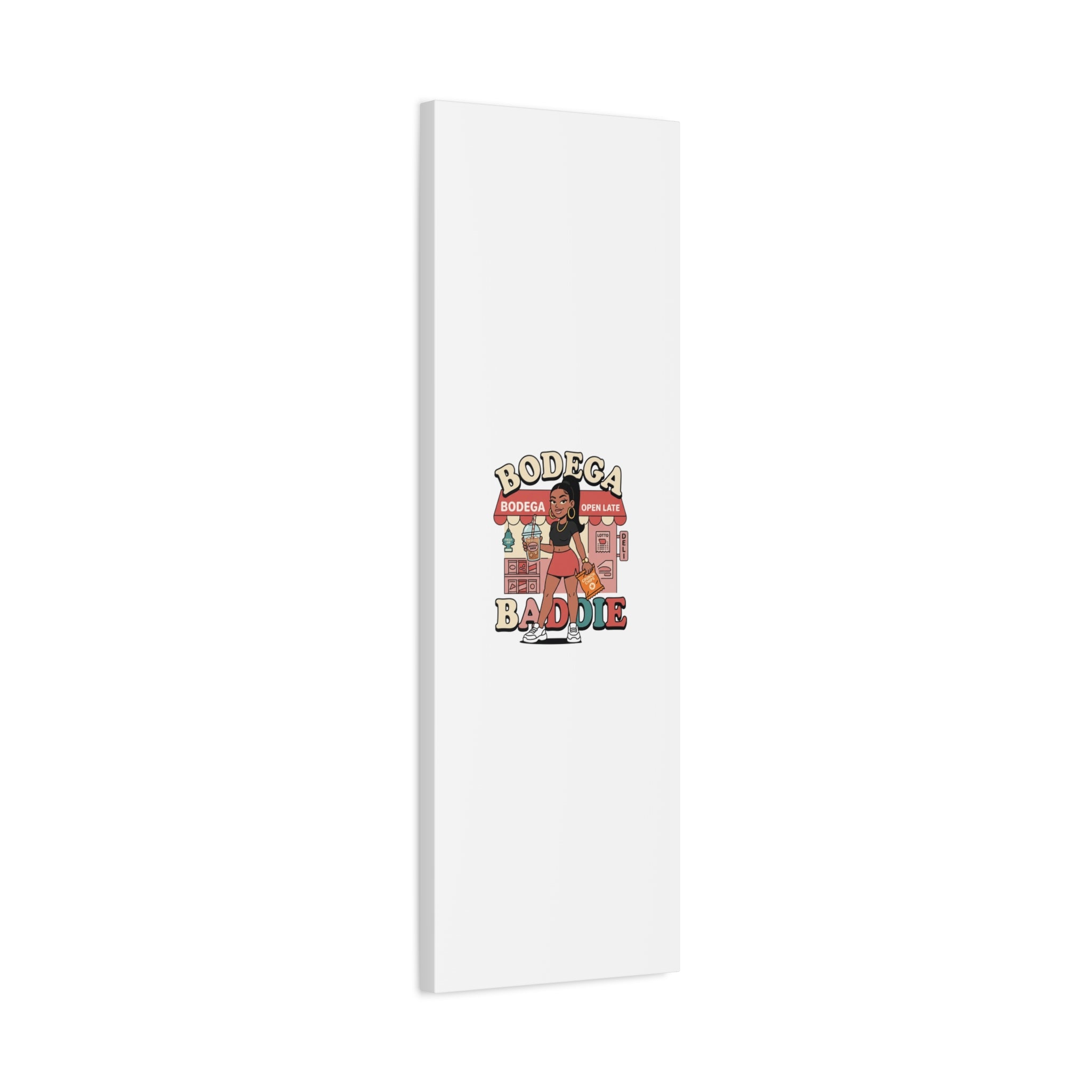 Bodega Baddie Matte Canvas Wall Art – NYC Y2K Aesthetic | Spanglish Deli Vibe | Streetwear Inspired Stretched Canvas