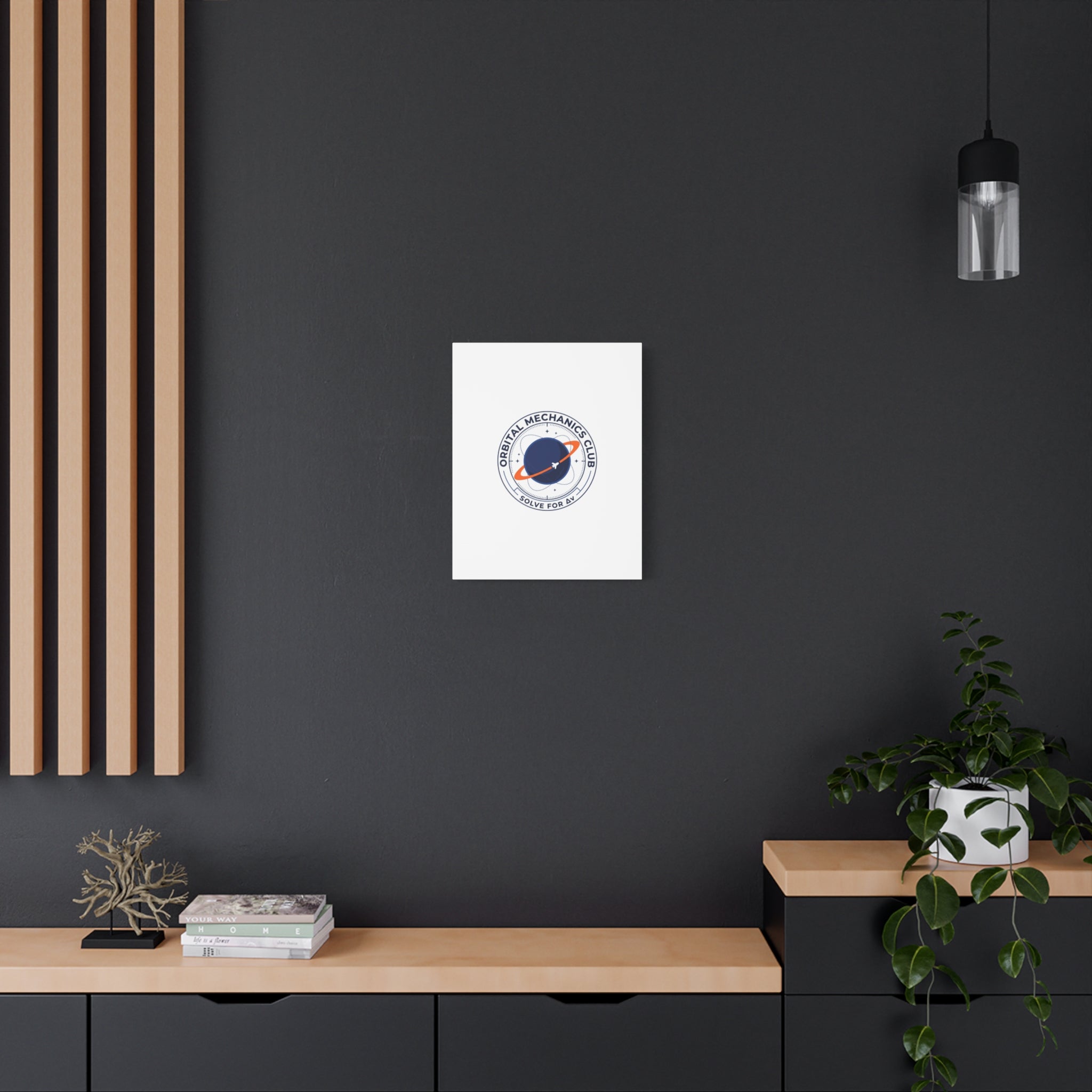 Orbital Mechanics Club Mission Patch Canvas – Space Rocket Wall Art | Astronaut & STEM Decor | Science Aesthetic Canvas