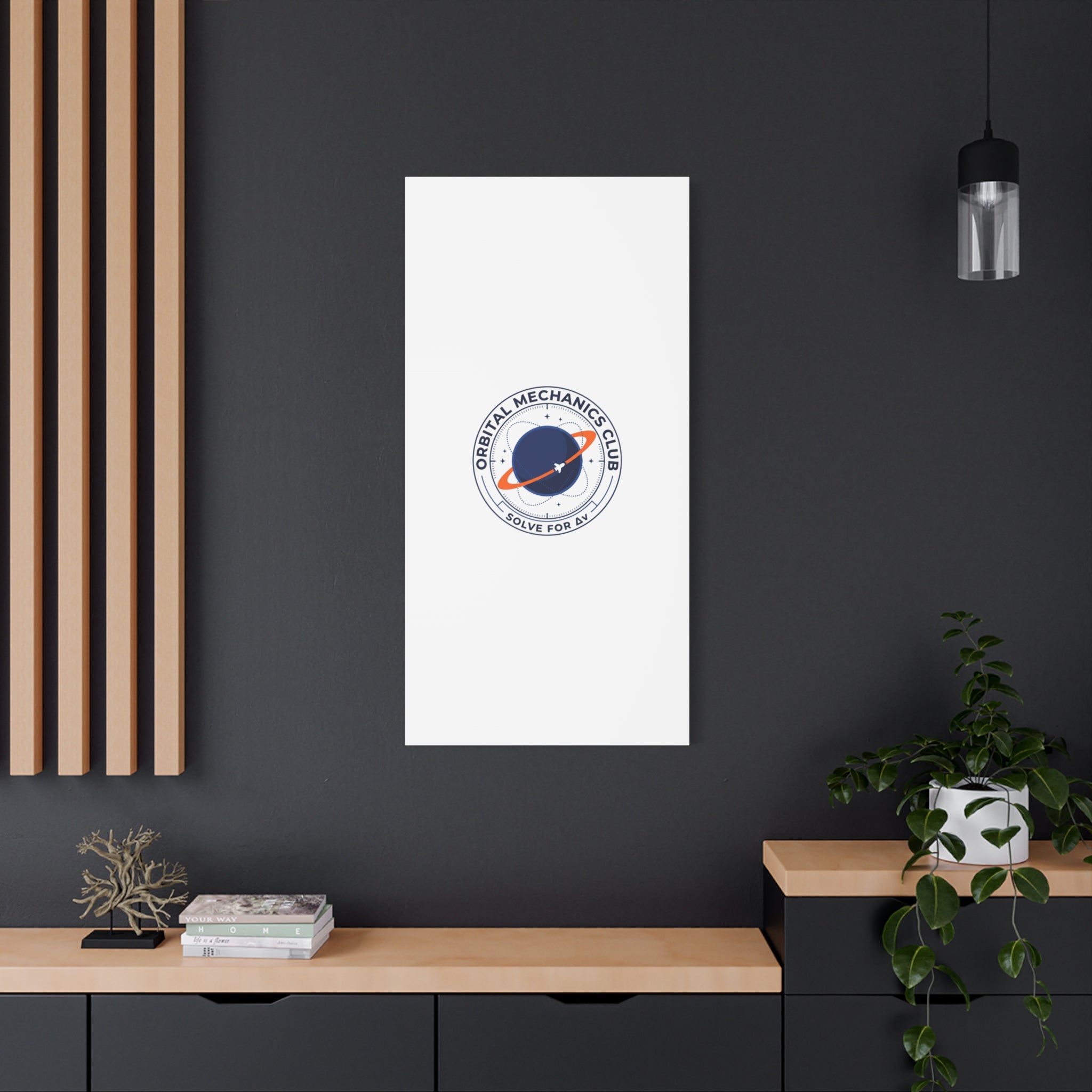 Orbital Mechanics Club Mission Patch Canvas – Space Rocket Wall Art | Astronaut & STEM Decor | Science Aesthetic Canvas