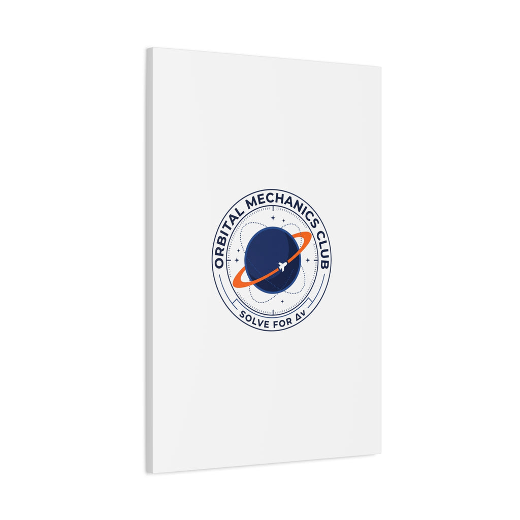 Orbital Mechanics Club Mission Patch Canvas – Space Rocket Wall Art | Astronaut & STEM Decor | Science Aesthetic Canvas