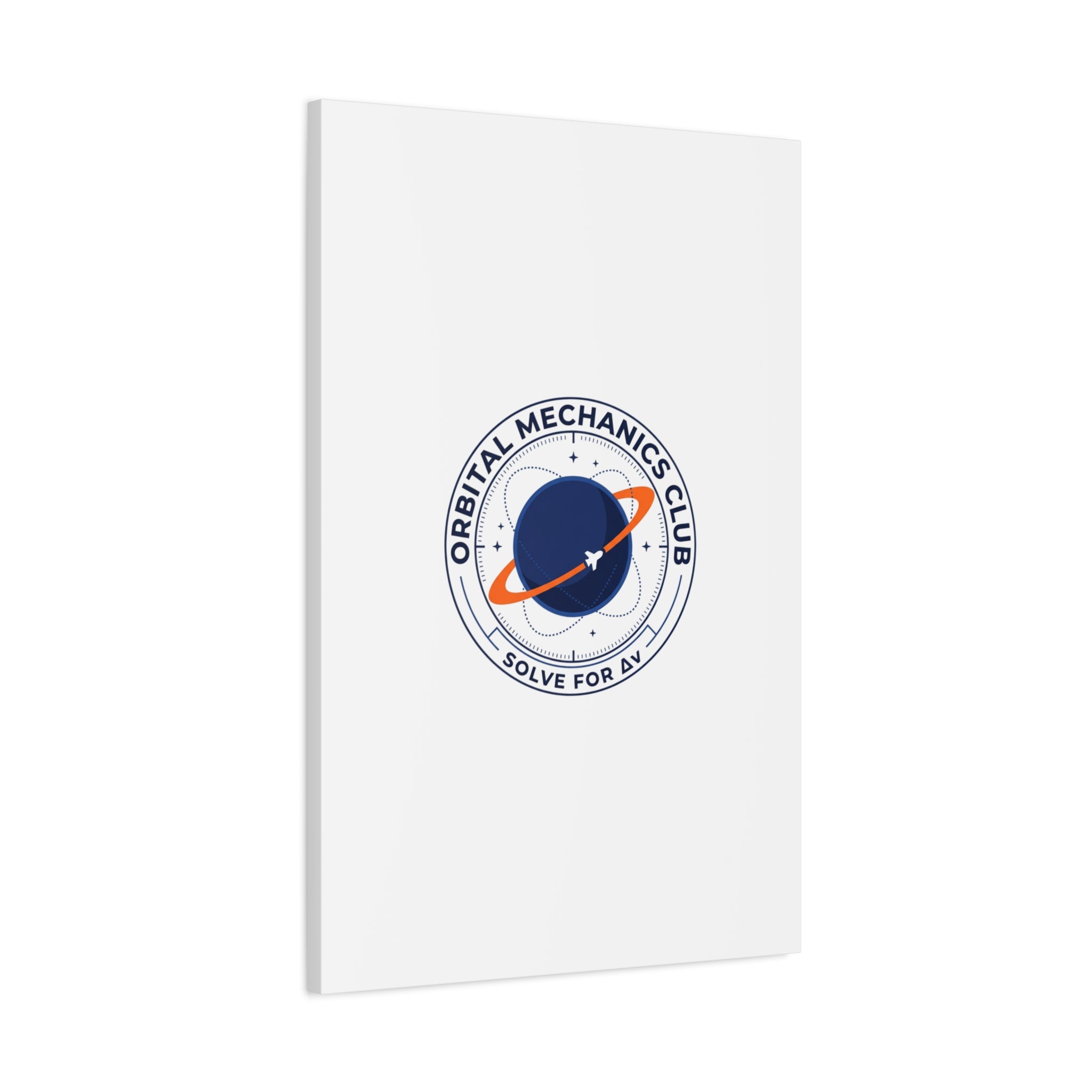 Orbital Mechanics Club Mission Patch Canvas – Space Rocket Wall Art | Astronaut & STEM Decor | Science Aesthetic Canvas