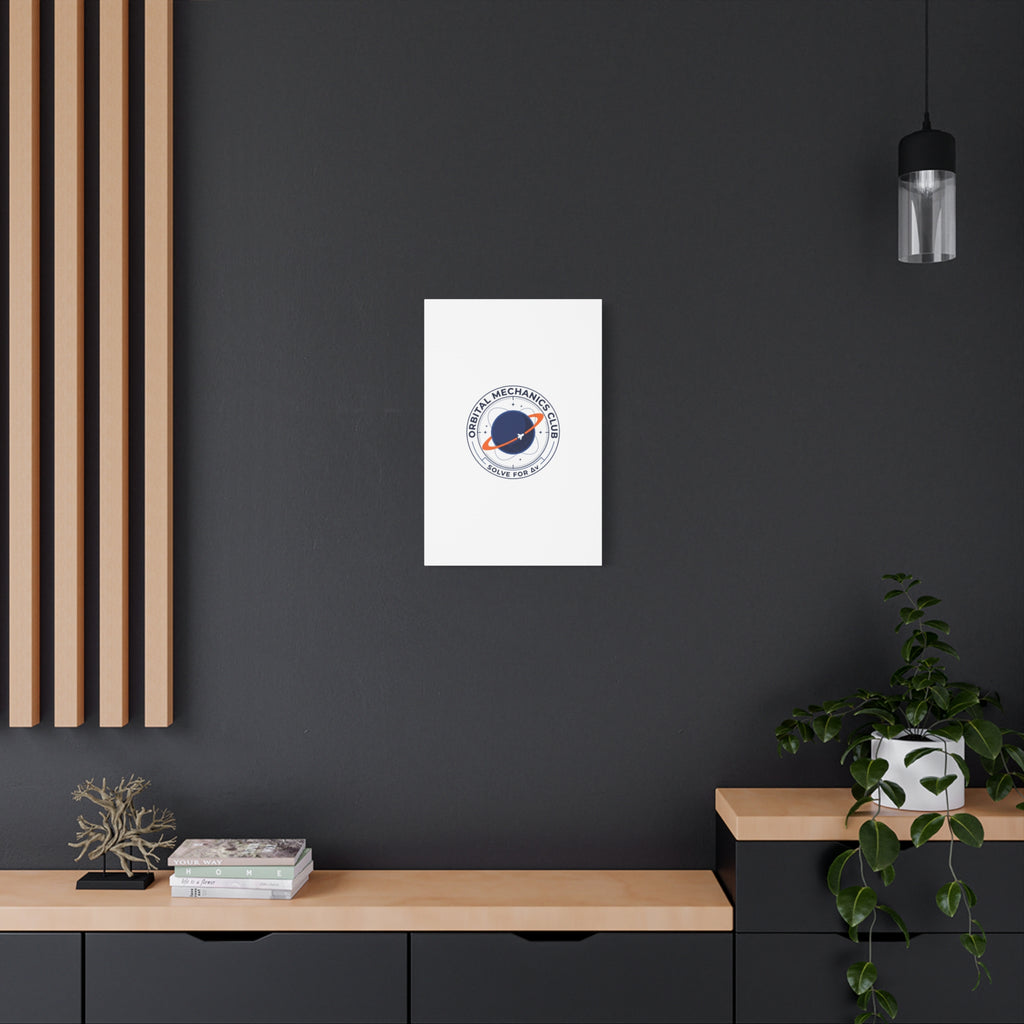 Orbital Mechanics Club Mission Patch Canvas – Space Rocket Wall Art | Astronaut & STEM Decor | Science Aesthetic Canvas