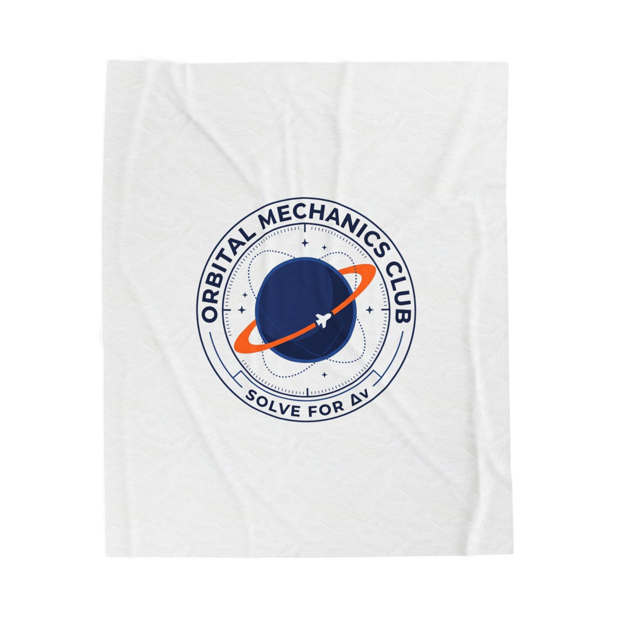 Orbital Mechanics Club Mission Patch Blanket – Space Rocket Throw | STEM & Astronomy Aesthetic | Soft Cozy Science Blanket