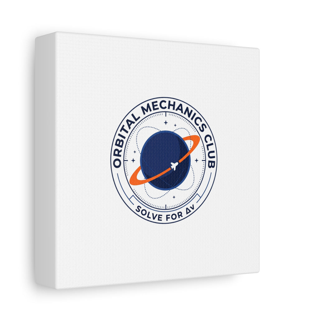 Orbital Mechanics Club Mission Patch Canvas – Space Rocket Wall Art | Astronaut & STEM Decor | Science Aesthetic Canvas