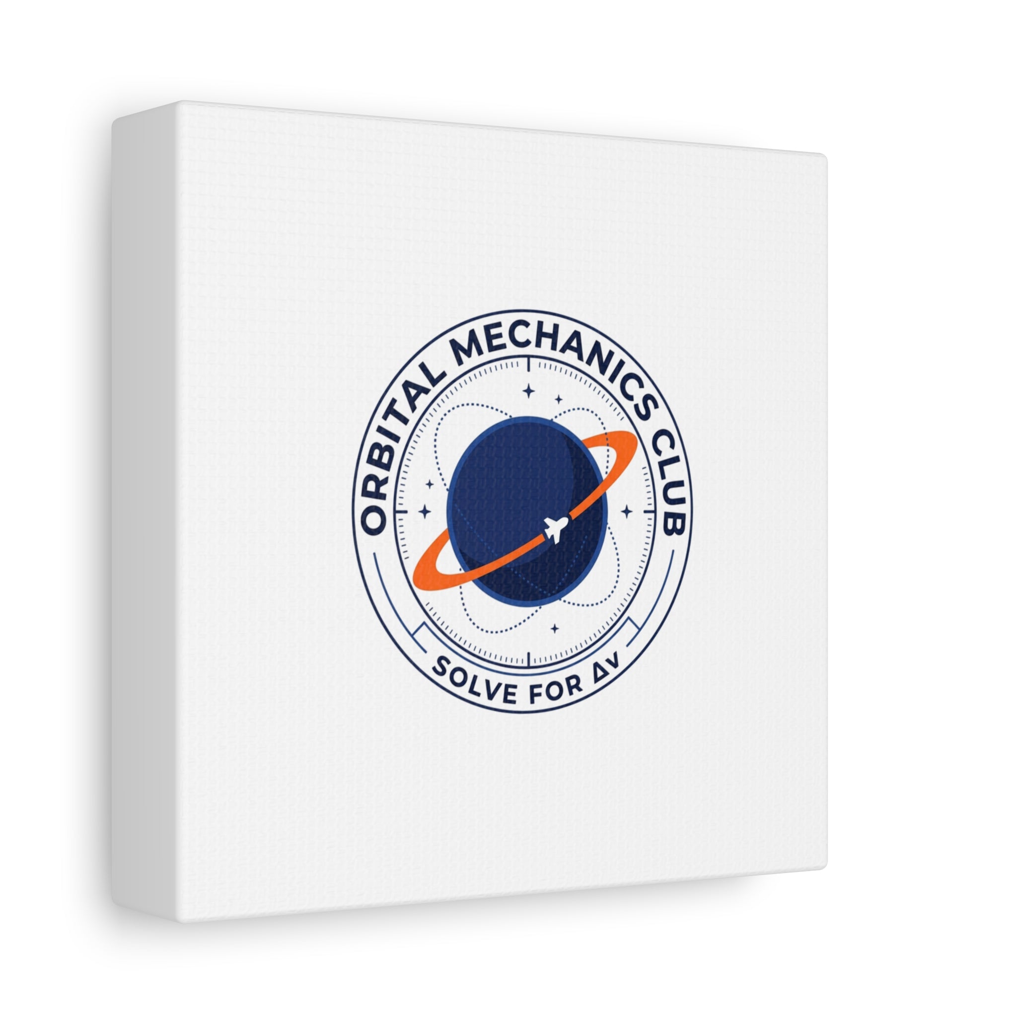 Orbital Mechanics Club Mission Patch Canvas – Space Rocket Wall Art | Astronaut & STEM Decor | Science Aesthetic Canvas