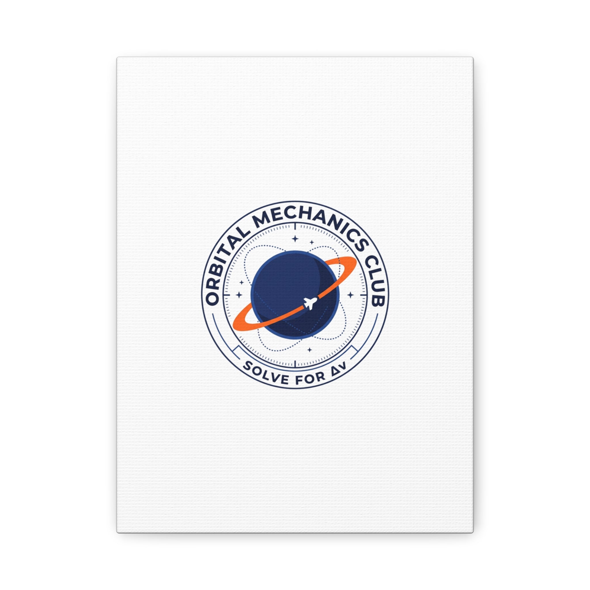 Orbital Mechanics Club Mission Patch Canvas – Space Rocket Wall Art | Astronaut & STEM Decor | Science Aesthetic Canvas