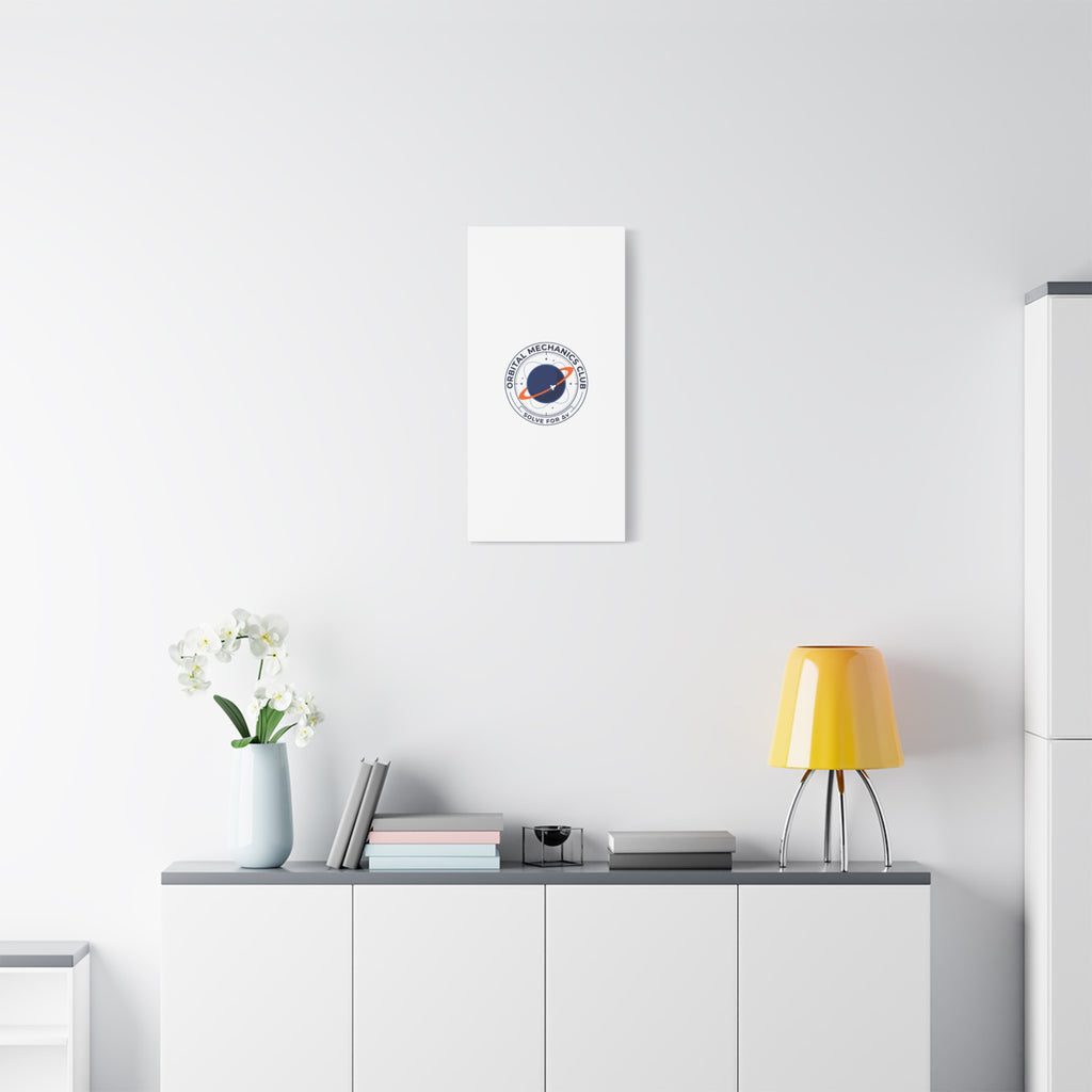 Orbital Mechanics Club Mission Patch Canvas – Space Rocket Wall Art | Astronaut & STEM Decor | Science Aesthetic Canvas