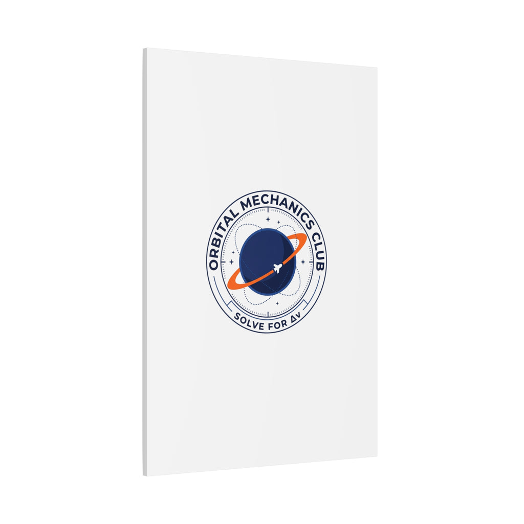 Orbital Mechanics Club Mission Patch Canvas – Space Rocket Wall Art | Astronaut & STEM Decor | Science Aesthetic Canvas
