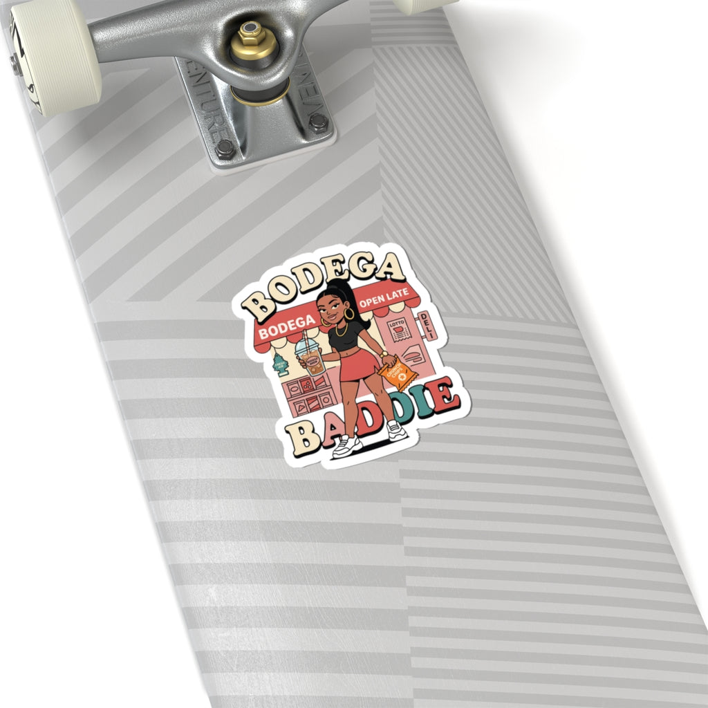 Bodega Baddie Kiss-Cut Stickers – NYC Y2K Aesthetic | Spanglish Streetwear Vibe | Cute Vinyl Laptop & Phone Stickers