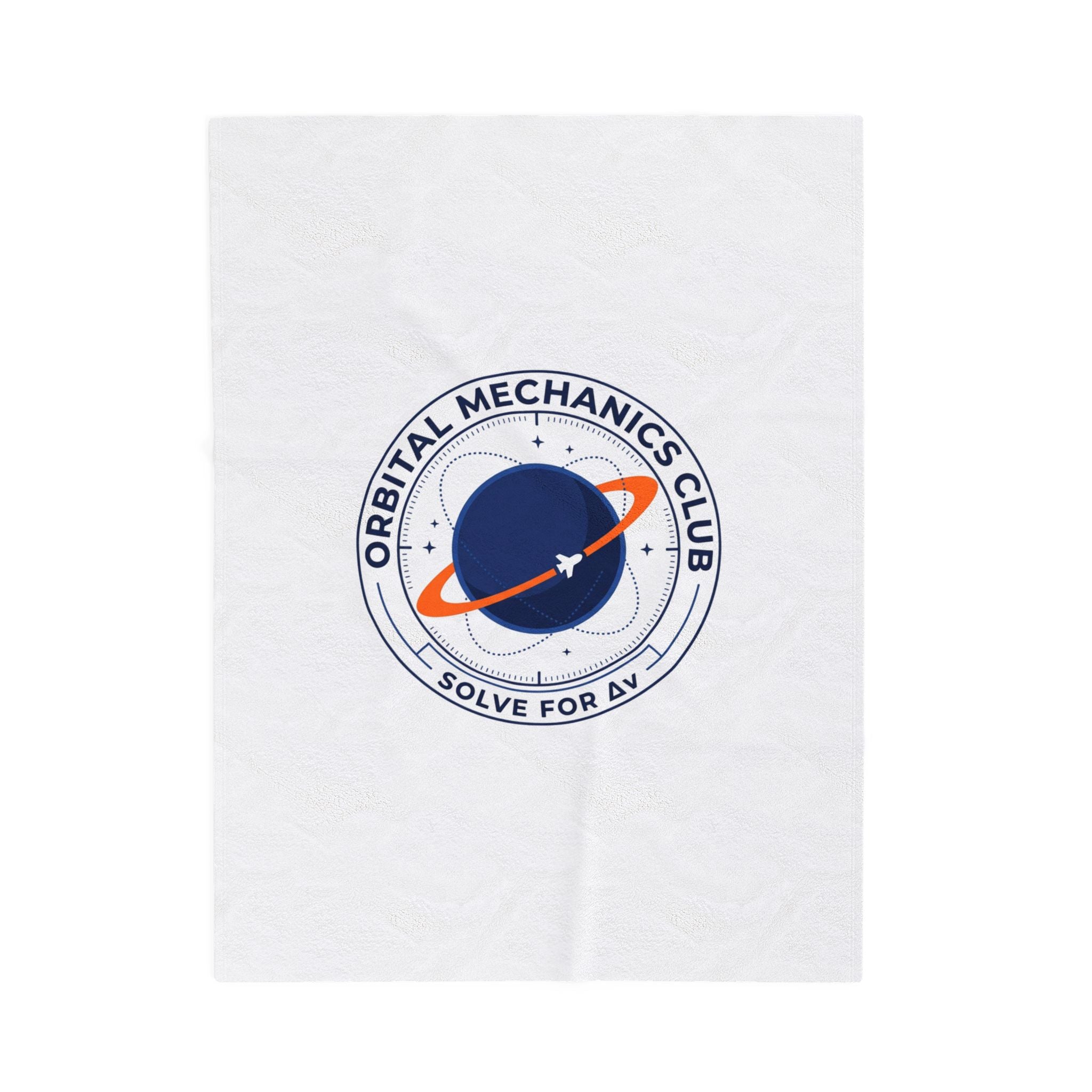 Orbital Mechanics Club Mission Patch Blanket – Space Rocket Throw | STEM & Astronomy Aesthetic | Soft Cozy Science Blanket