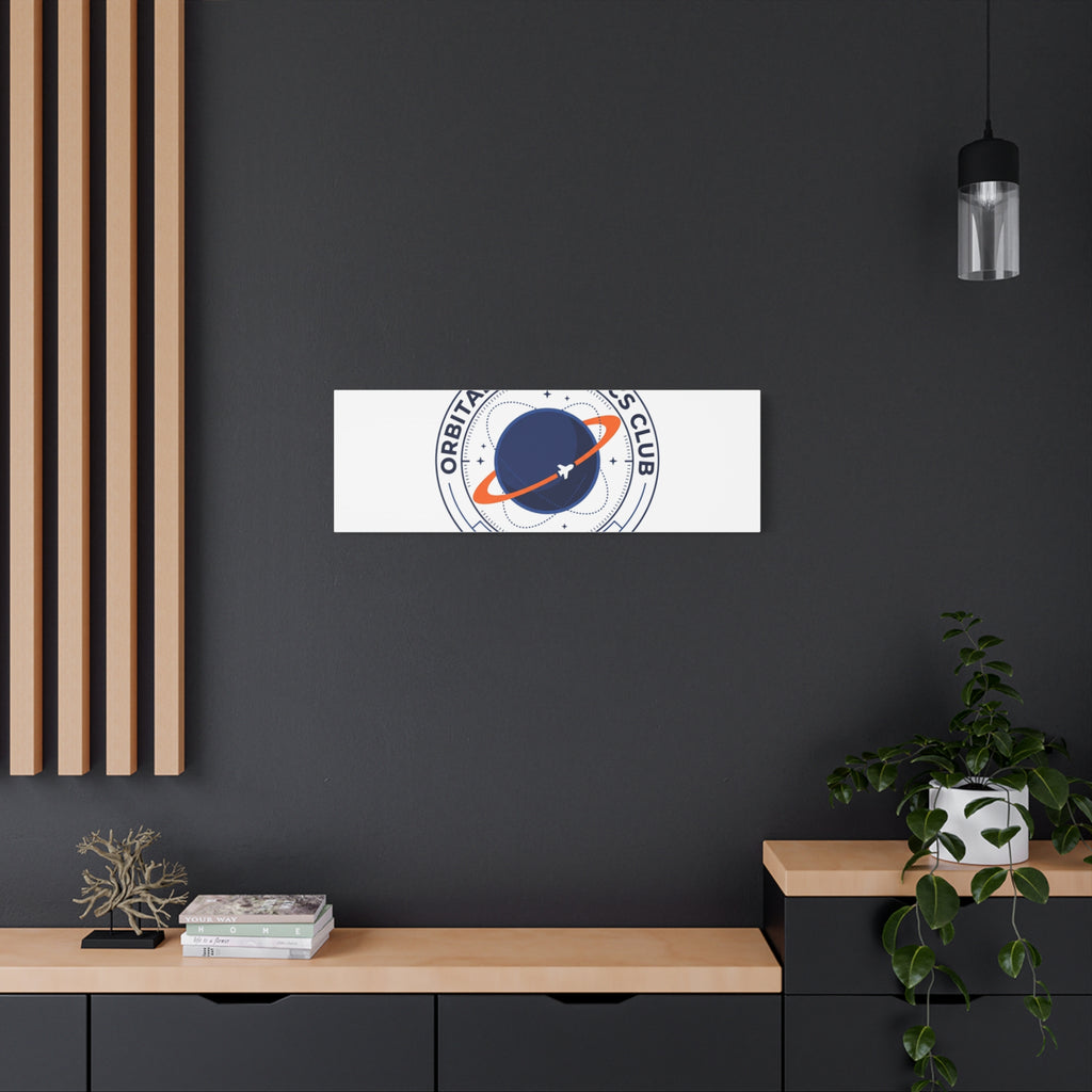 Orbital Mechanics Club Mission Patch Canvas – Space Rocket Wall Art | Astronaut & STEM Decor | Science Aesthetic Canvas