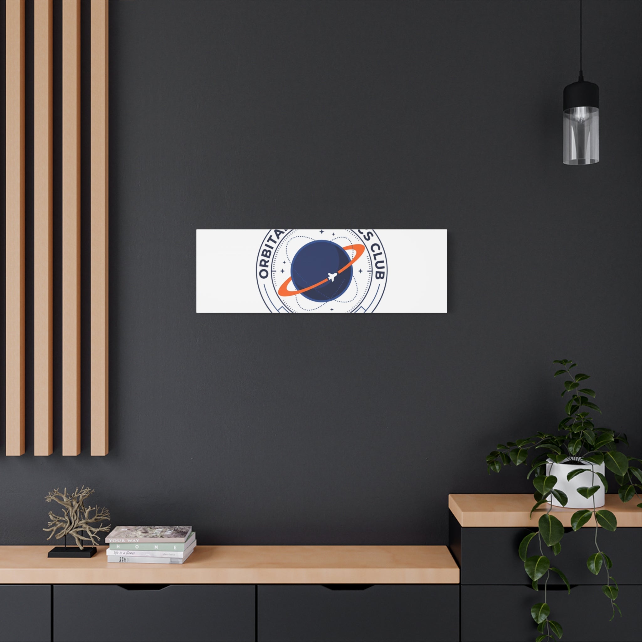 Orbital Mechanics Club Mission Patch Canvas – Space Rocket Wall Art | Astronaut & STEM Decor | Science Aesthetic Canvas