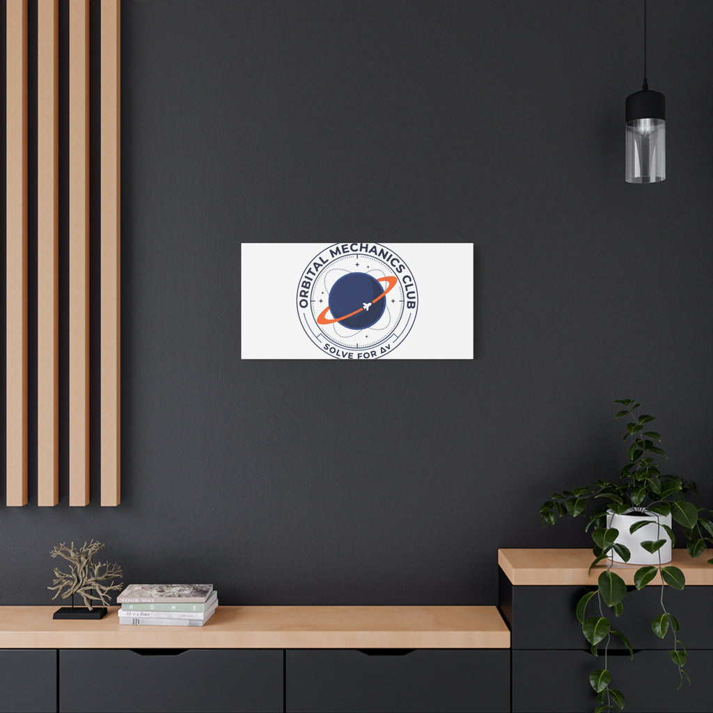Orbital Mechanics Club Mission Patch Canvas – Space Rocket Wall Art | Astronaut & STEM Decor | Science Aesthetic Canvas
