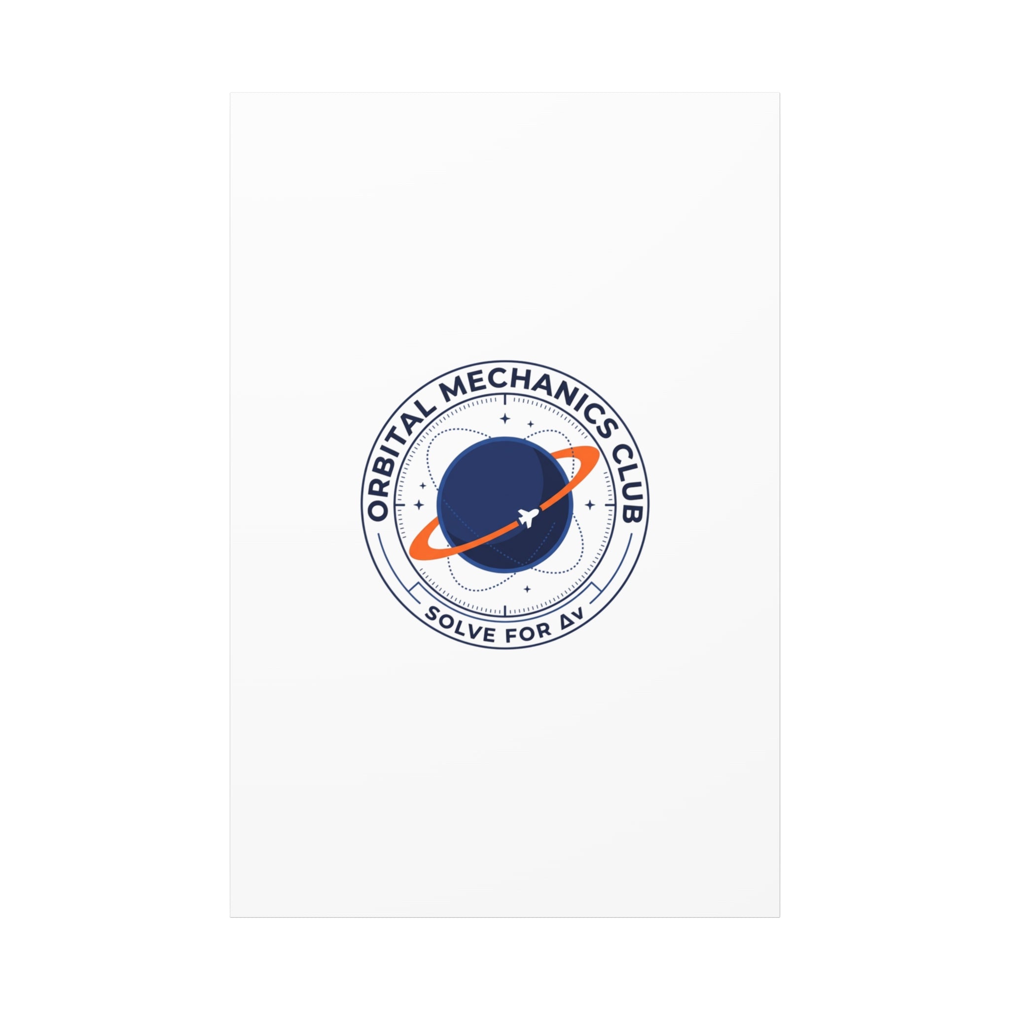 Orbital Mechanics Club Mission Patch Canvas – Space Rocket Wall Art | Astronaut & STEM Decor | Science Aesthetic Canvas