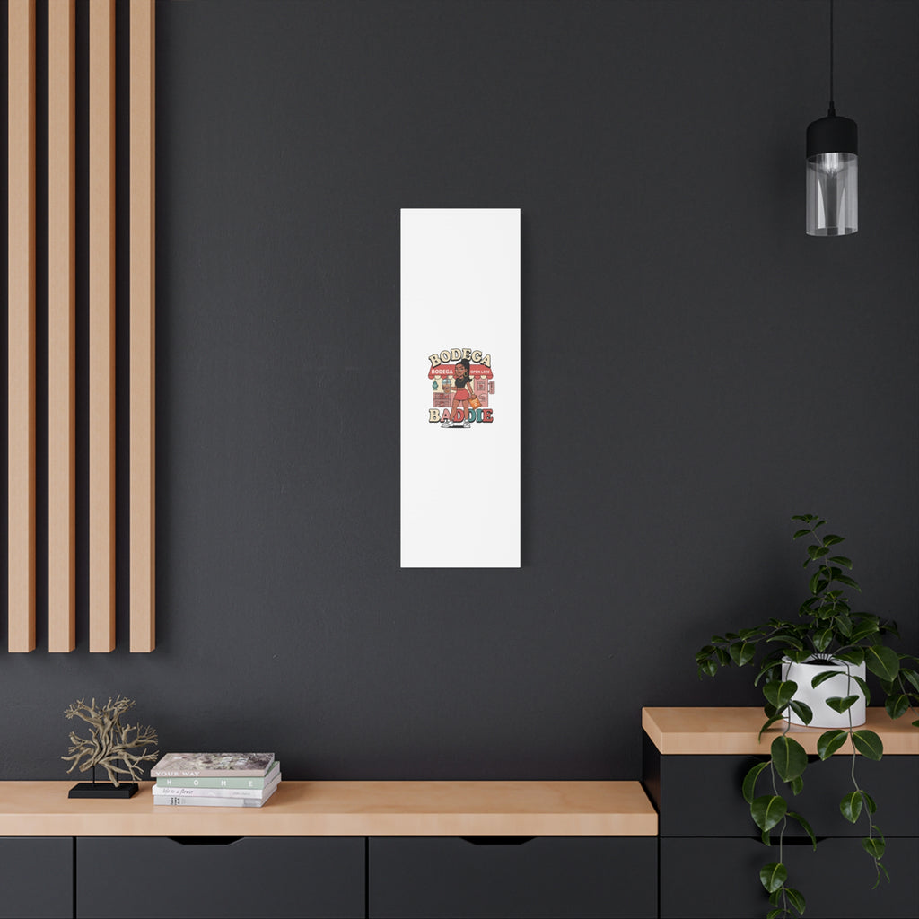 Bodega Baddie Matte Canvas Wall Art – NYC Y2K Aesthetic | Spanglish Deli Vibe | Streetwear Inspired Stretched Canvas