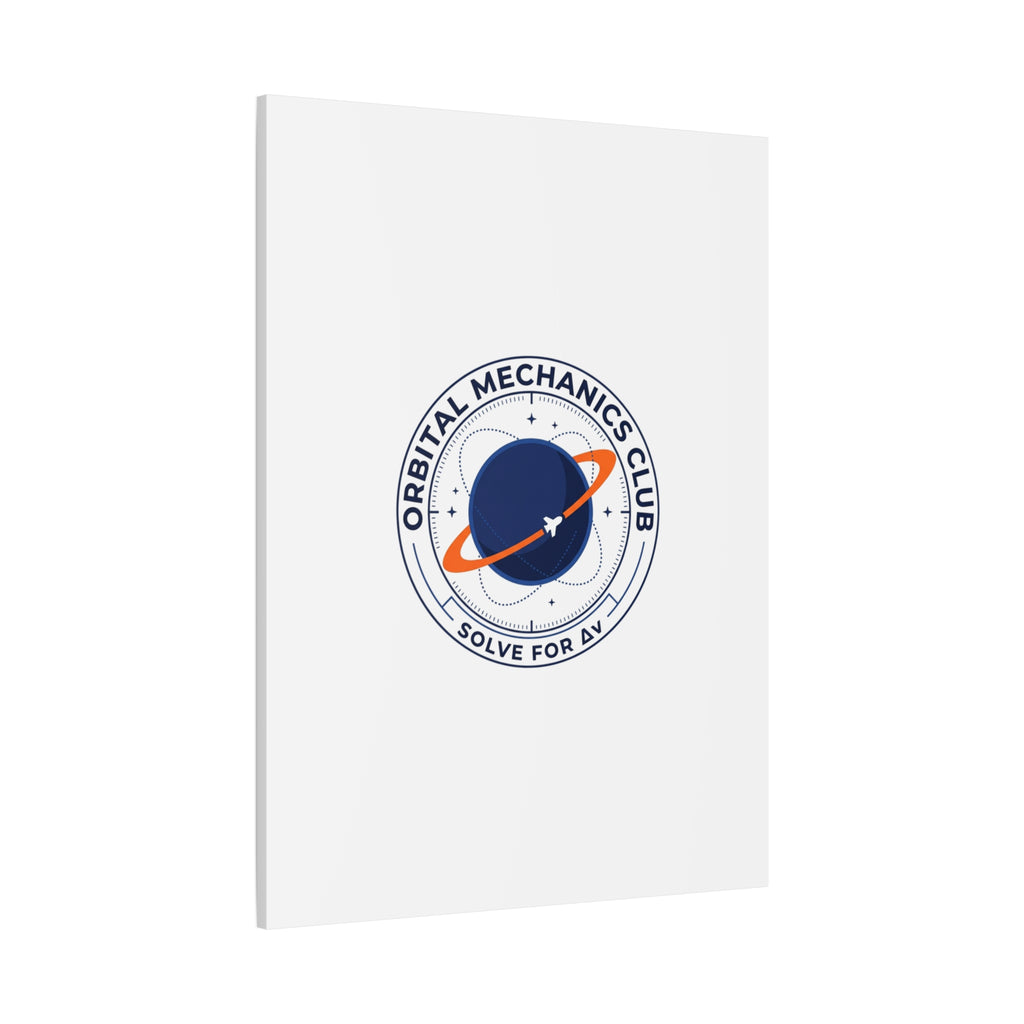 Orbital Mechanics Club Mission Patch Canvas – Space Rocket Wall Art | Astronaut & STEM Decor | Science Aesthetic Canvas