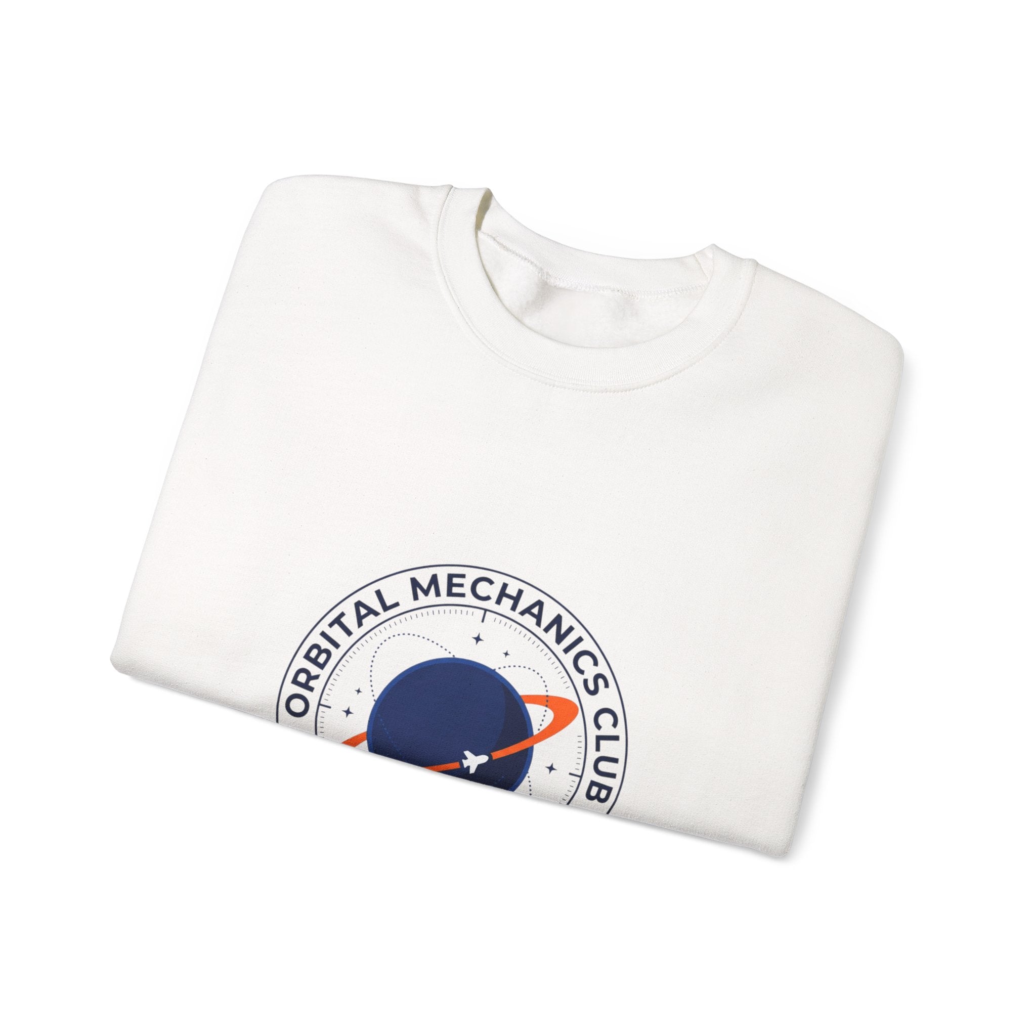 Orbital Mechanics Club Crewneck Sweatshirt – Space Mission Patch Pullover | Astronomy & Science Graphic | STEM Apparel