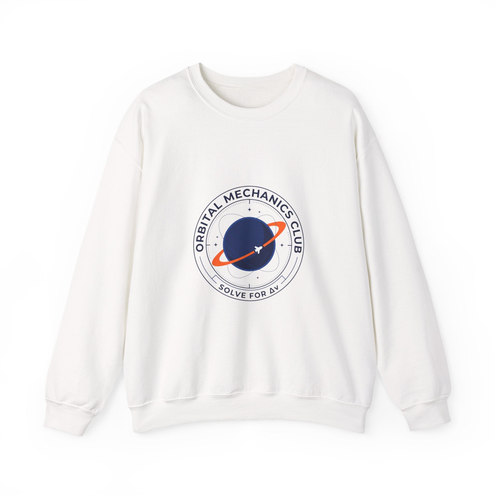 Orbital Mechanics Club Crewneck Sweatshirt – Space Mission Patch Pullover | Astronomy & Science Graphic | STEM Apparel
