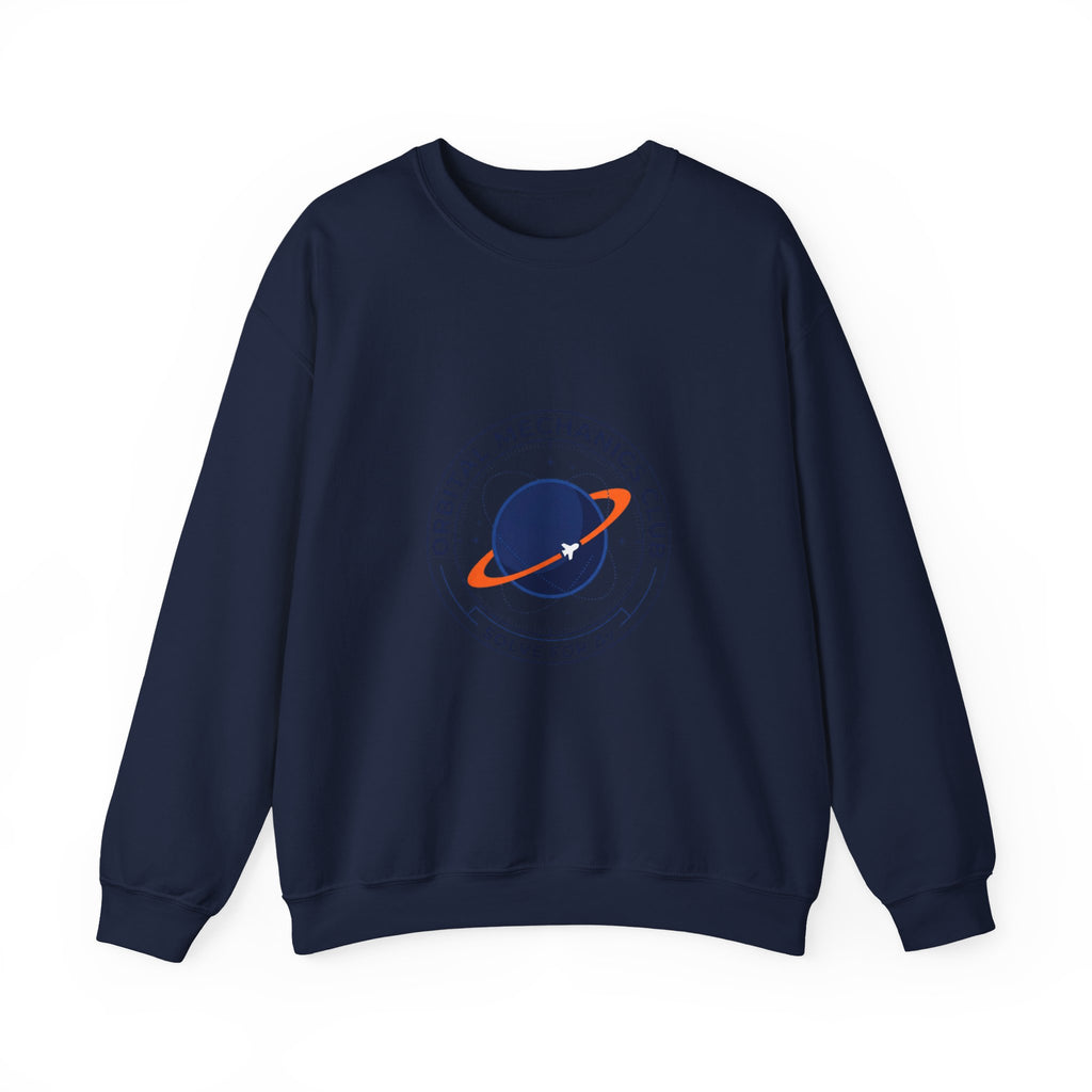 Orbital Mechanics Club Crewneck Sweatshirt – Space Mission Patch Pullover | Astronomy & Science Graphic | STEM Apparel