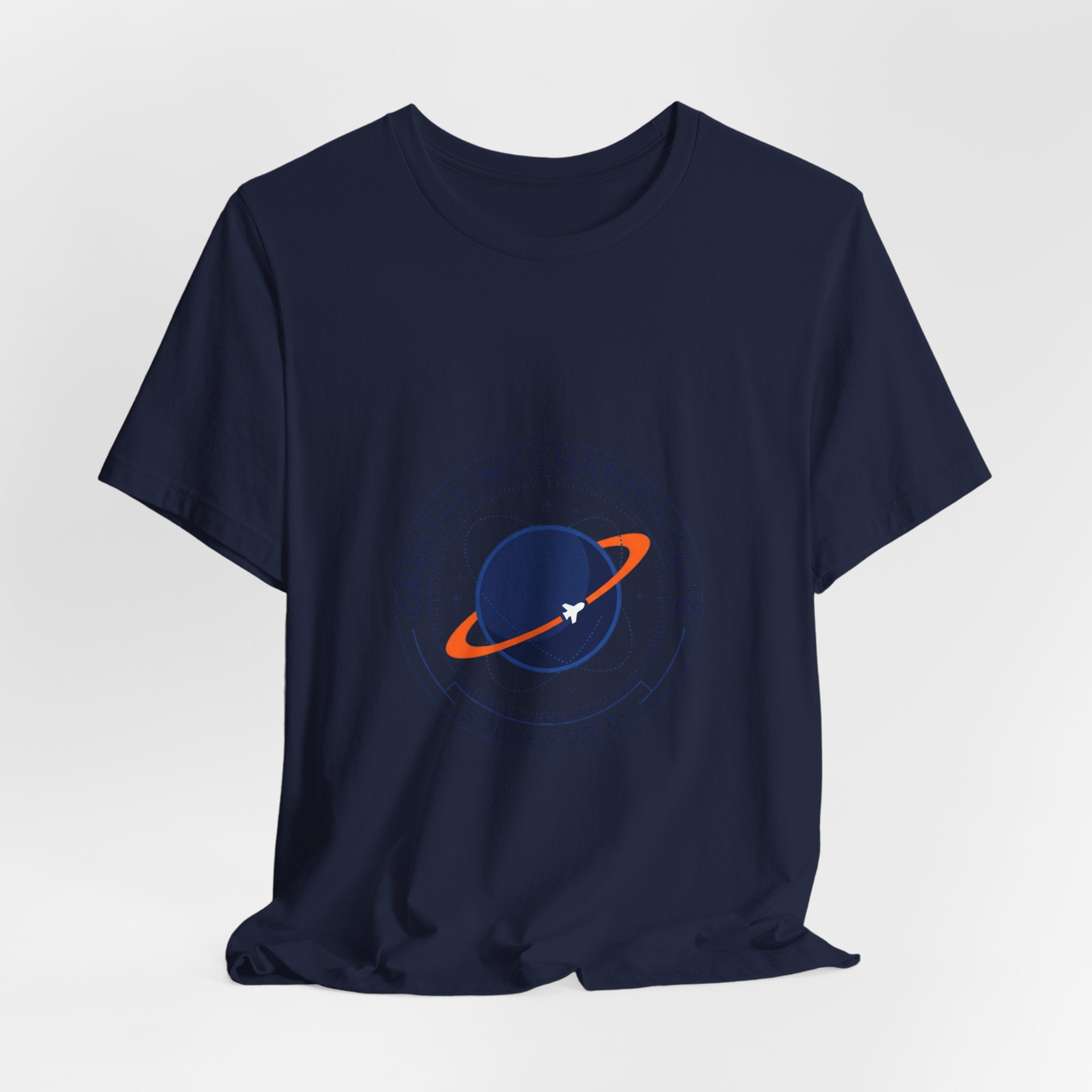 Orbital Mechanics Club Patch T-Shirt – Space Mission Graphic Tee | Rocket & Astronomy Design | Science Nerd Shirt