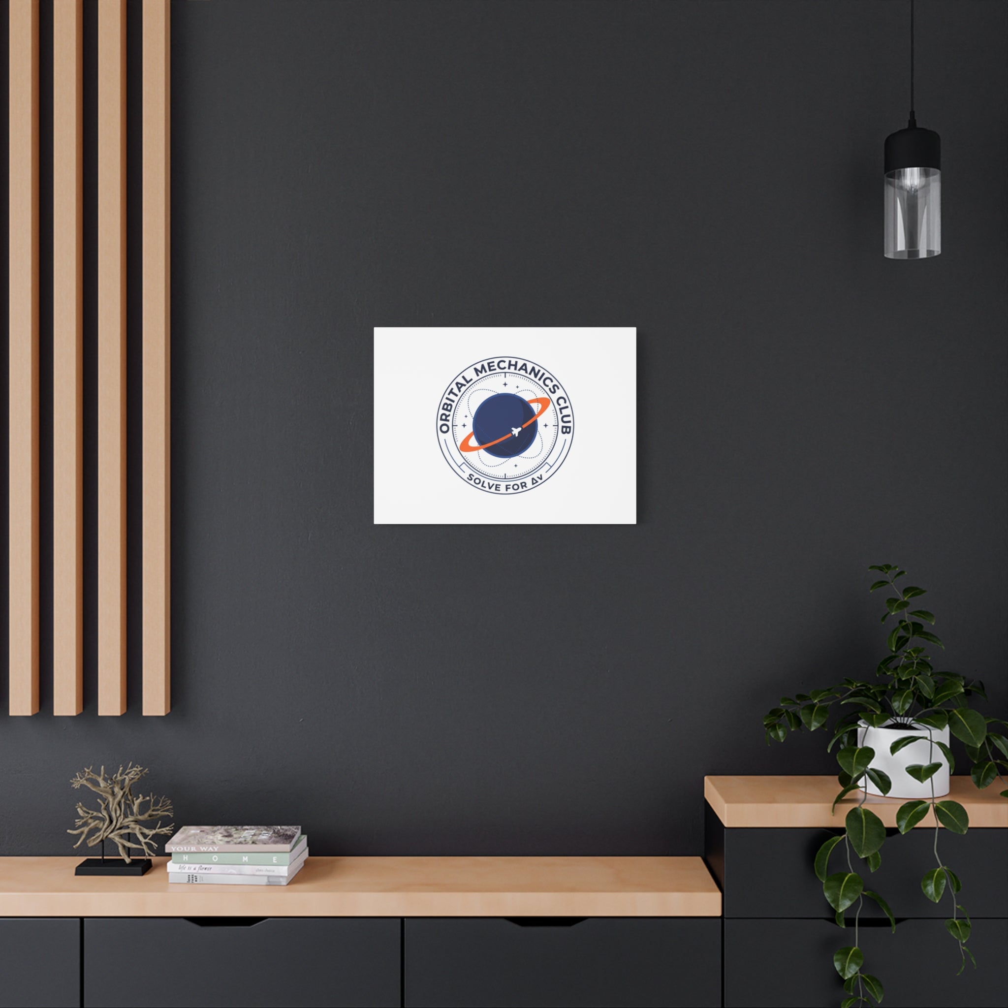 Orbital Mechanics Club Mission Patch Canvas – Space Rocket Wall Art | Astronaut & STEM Decor | Science Aesthetic Canvas