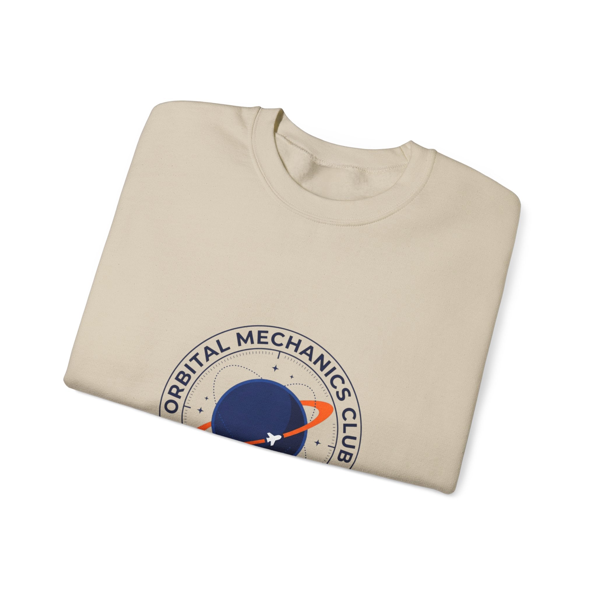 Orbital Mechanics Club Crewneck Sweatshirt – Space Mission Patch Pullover | Astronomy & Science Graphic | STEM Apparel
