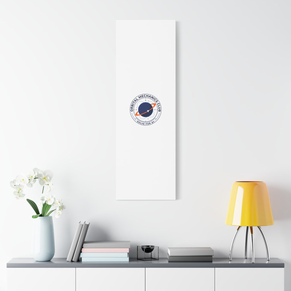 Orbital Mechanics Club Mission Patch Canvas – Space Rocket Wall Art | Astronaut & STEM Decor | Science Aesthetic Canvas